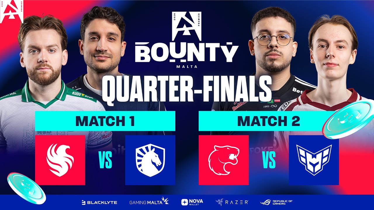 BLAST Bounty Malta 2026, Quarter-Finals – Team Falcons vs Team Liquid, FURIA vs HEROIC BLAST Bounty Malta 2026, Quarter-Finals – Team Falcons vs Team Liquid, FURIA vs HEROIC