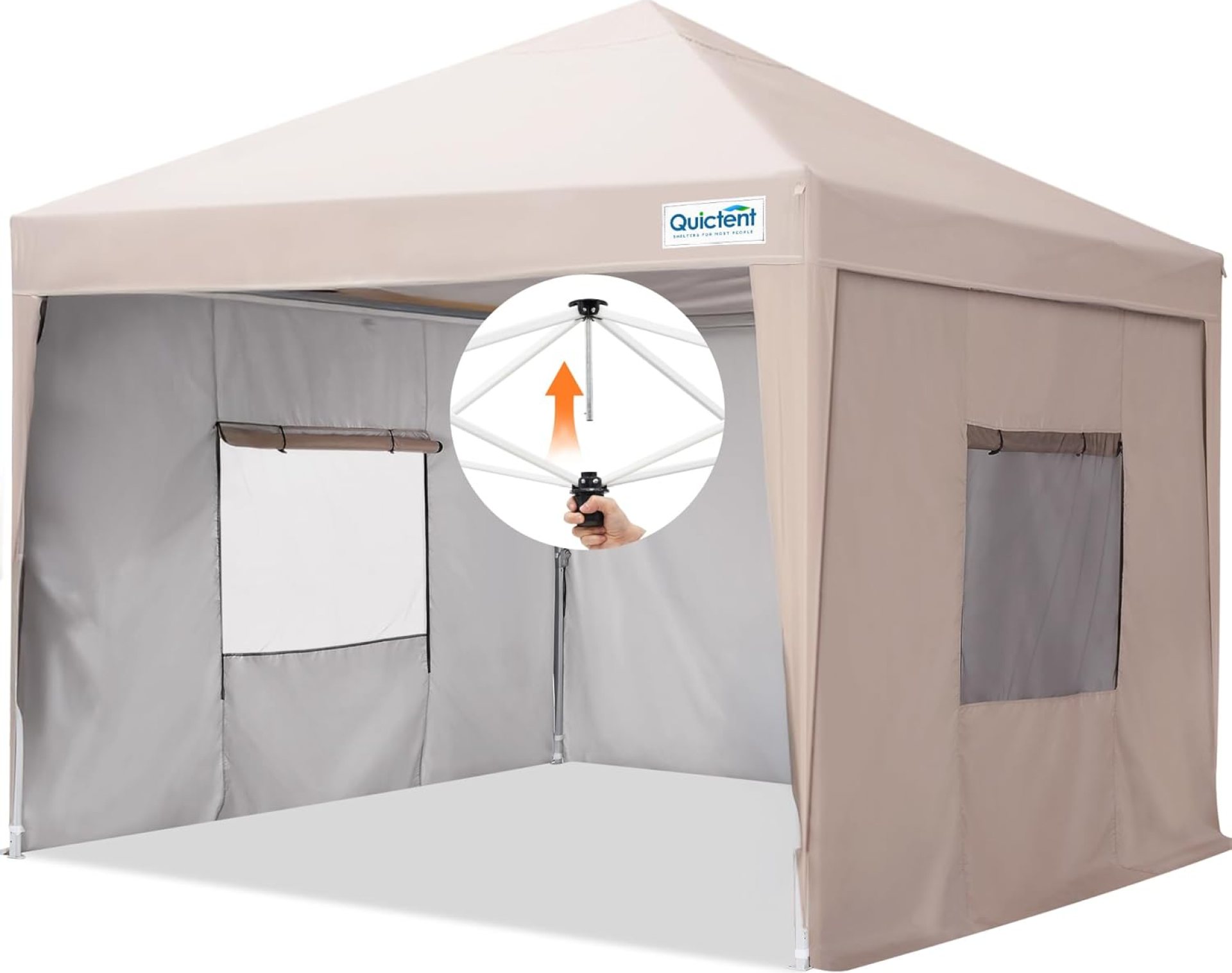 Quictent Easy Pop up Canopy Tent 10’x10′ with 4 Detachable Window Sidewalls, One Person Setup, Waterproof Outdoor Portable Vendor Event Tent Shelter Enclosed, Wheeled Bag Included Quictent Easy Pop up Canopy Tent 10’x10′ with 4 Detachable Window Sidewalls, One Person Setup, Waterproof Outdoor Portable Vendor Event Tent Shelter Enclosed, Wheeled Bag Included