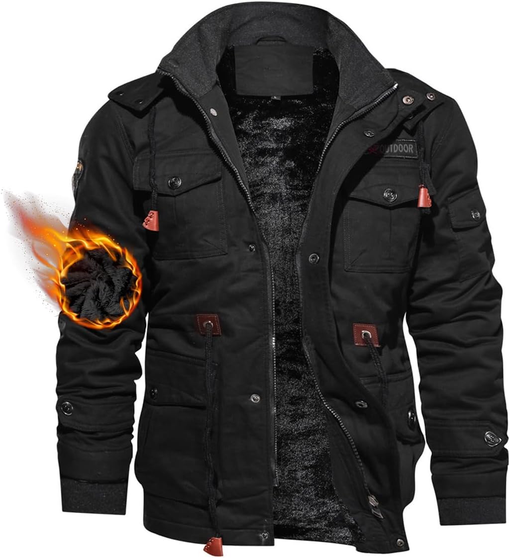 TACVASEN Men’s Winter Jacket Cotton Military Jackets Fleece Lined Thick Work Warm Cargo Coats with Hooded TACVASEN Men’s Winter Jacket Cotton Military Jackets Fleece Lined Thick Work Warm Cargo Coats with Hooded