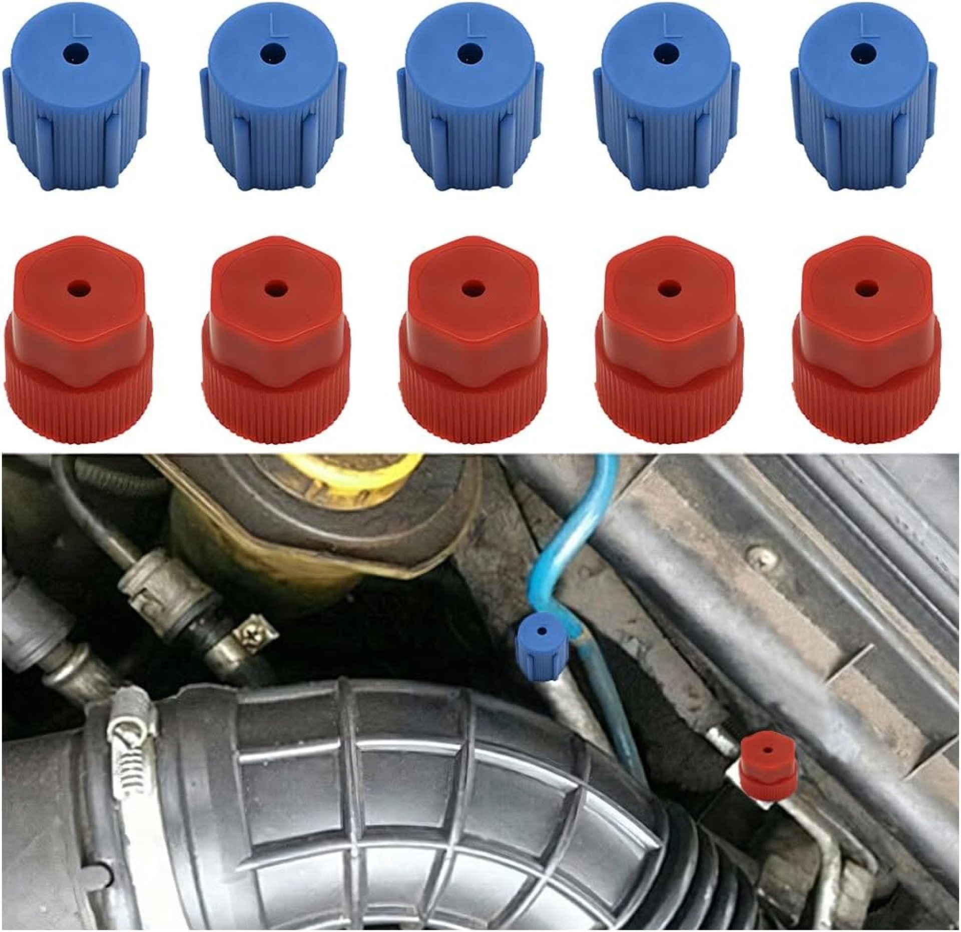 Mandark 10PCS Car R134a A/C Cap, 13mm & 16mm Automotive Air Conditioning System Service Charging Port Caps, Vehicle Interior AC System Accessories, Universal for RV, SUV, Truck Mandark 10PCS Car R134a A/C Cap, 13mm & 16mm Automotive Air Conditioning System Service Charging Port Caps, Vehicle Interior AC System Accessories, Universal for RV, SUV, Truck