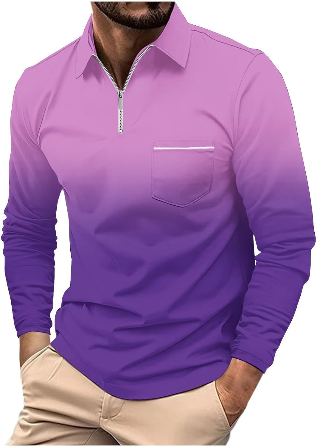HUCHPI Men’s T Shirts Long Sleeve Trendy V Neck Polo Shirts Casual Golf Shirts Fall Lightweight Office Shirts HUCHPI Men’s T Shirts Long Sleeve Trendy V Neck Polo Shirts Casual Golf Shirts Fall Lightweight Office Shirts