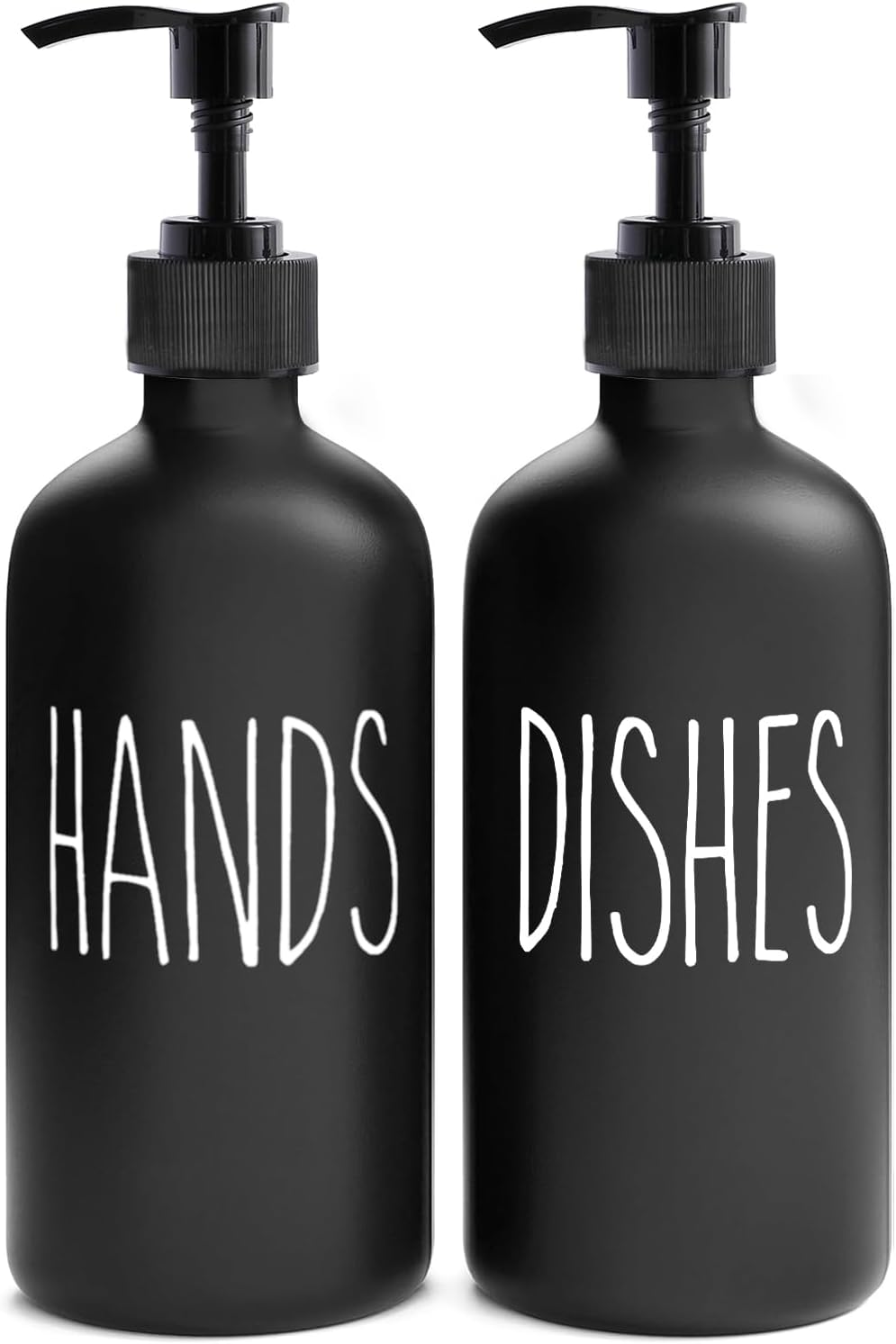 MOMEEMO Soap Dispenser Set 2 Pack, Contains Dish and Hand Soap Dispenser, Perfect for Black Kitchen Decor. (Black) MOMEEMO Soap Dispenser Set 2 Pack, Contains Dish and Hand Soap Dispenser, Perfect for Black Kitchen Decor. (Black)
