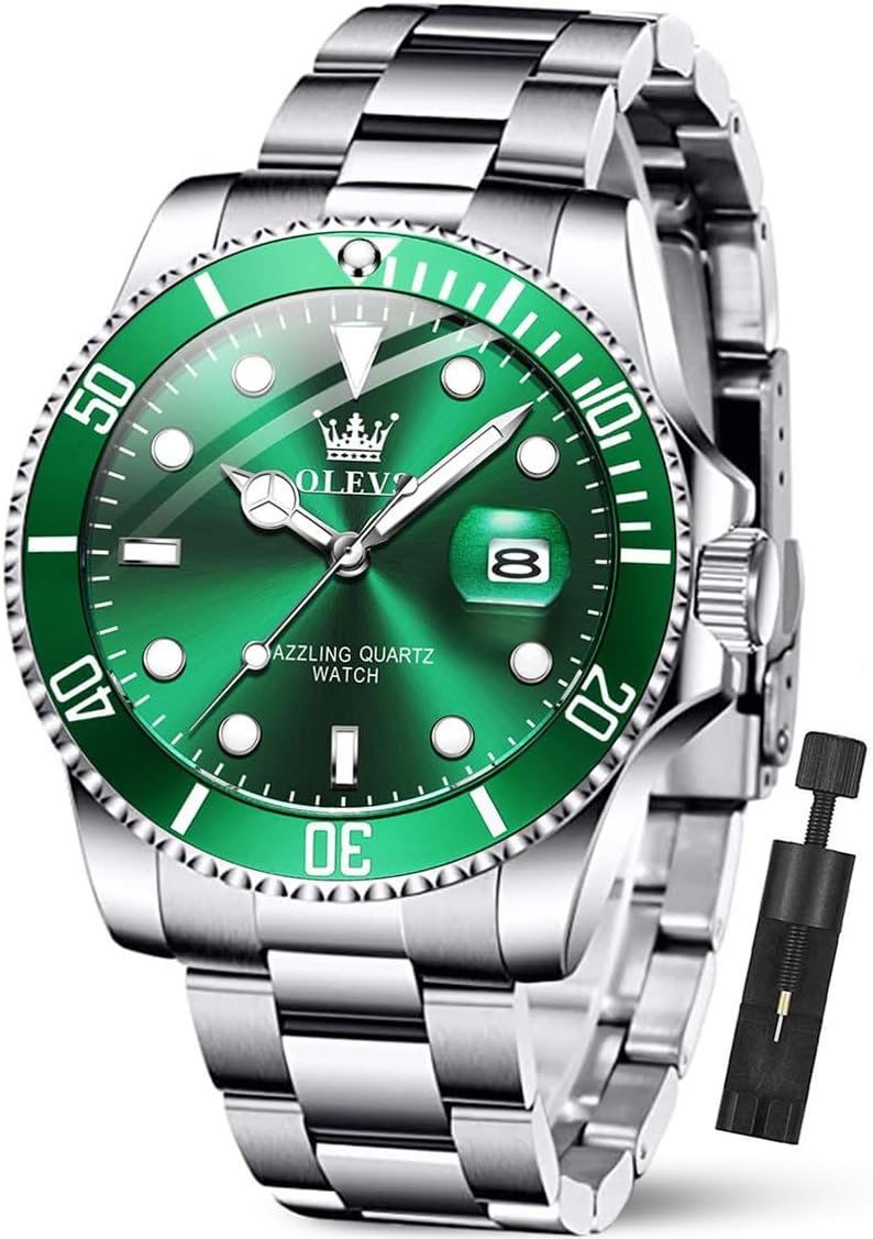 OLEVS Luxury Watches for Men Big Face Stainless Steel Business Dress Analog Quartz Watch with Day Waterproof Luminous Mens Wrist Watch OLEVS Luxury Watches for Men Big Face Stainless Steel Business Dress Analog Quartz Watch with Day Waterproof Luminous Mens Wrist Watch