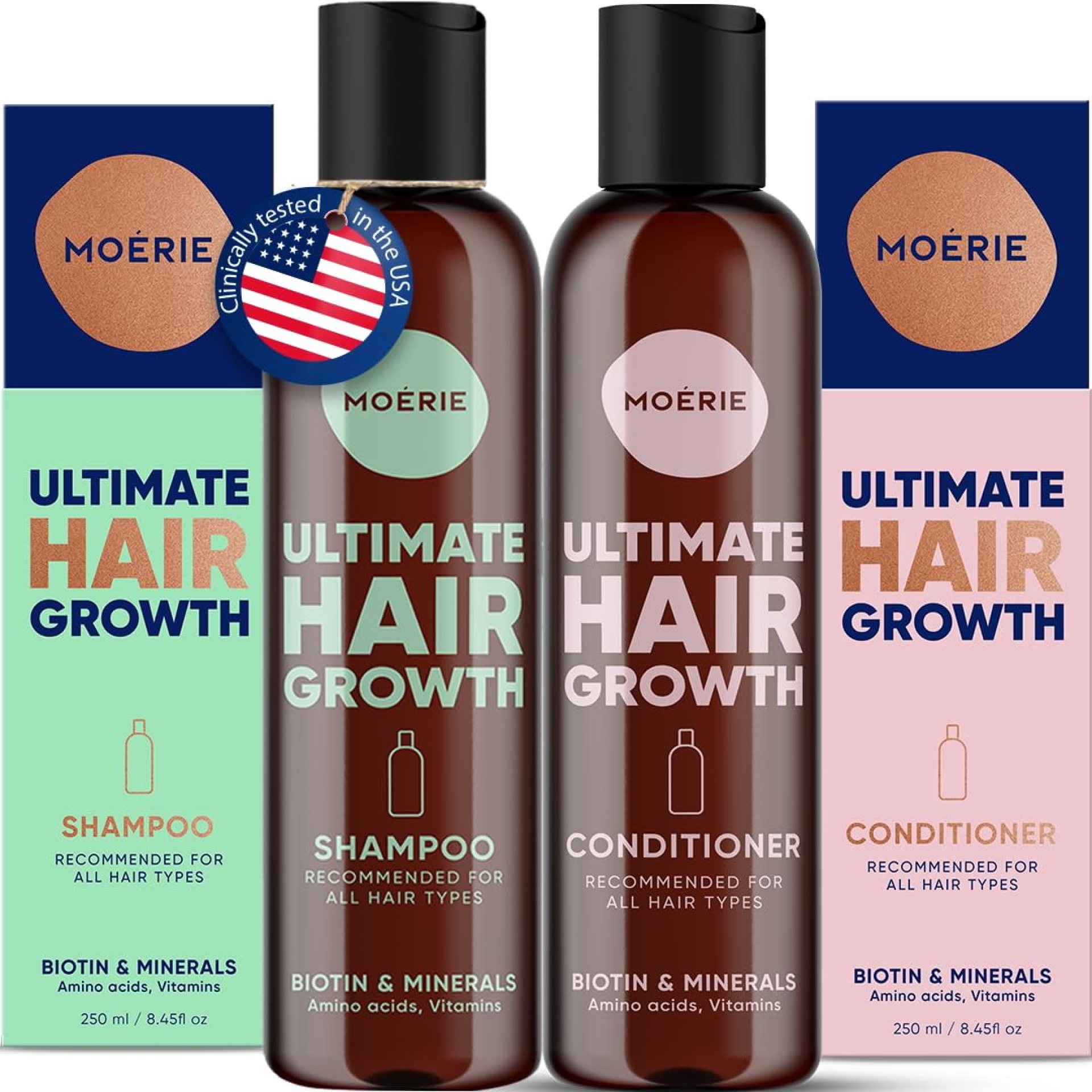 Moerie Volumizing Shampoo and Conditioner for Hair Loss – Thickening Products with Ingredients of Natural Origin – Over 100 Active Ingredients for Thick, Long, Luscious Hair, 2 X 8.45 Fl Oz Moerie Volumizing Shampoo and Conditioner for Hair Loss – Thickening Products with Ingredients of Natural Origin – Over 100 Active Ingredients for Thick, Long, Luscious Hair, 2 X 8.45 Fl Oz