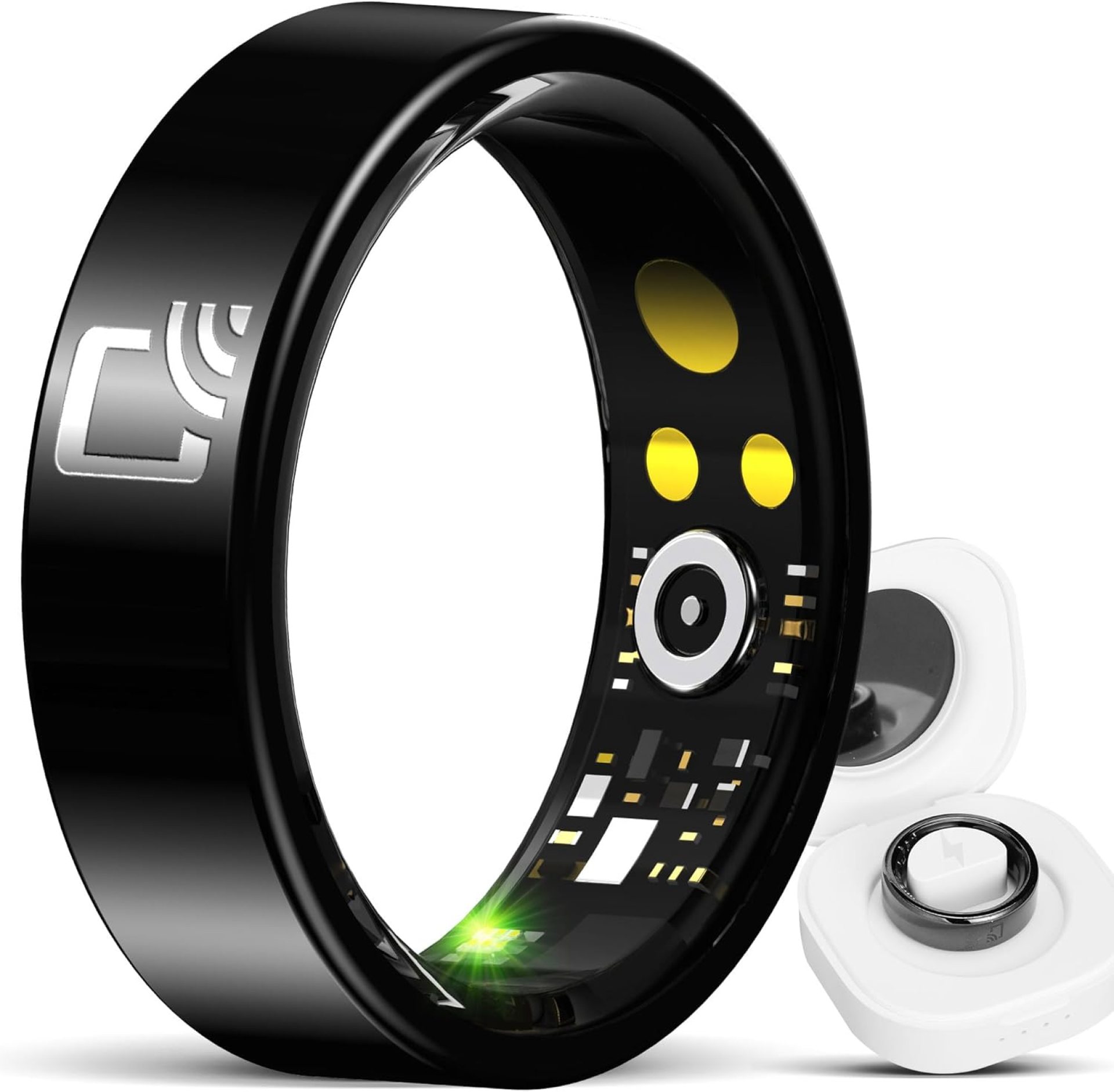 Smart Ring for Men Women – NFC Sleep Fitness Step Tracker Ring Monitor for Heart Rate/Calories Bluetooth Ring Contact Sensor for iOS Android Black #07 Smart Ring for Men Women – NFC Sleep Fitness Step Tracker Ring Monitor for Heart Rate/Calories Bluetooth Ring Contact Sensor for iOS Android Black #07
