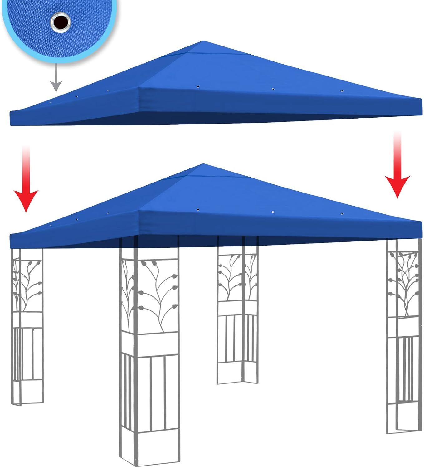 BenefitUSA G245-BLUE G245 Gazebo Canopy, 10″ L x 10″ “, Blue BenefitUSA G245-BLUE G245 Gazebo Canopy, 10″ L x 10″ “, Blue