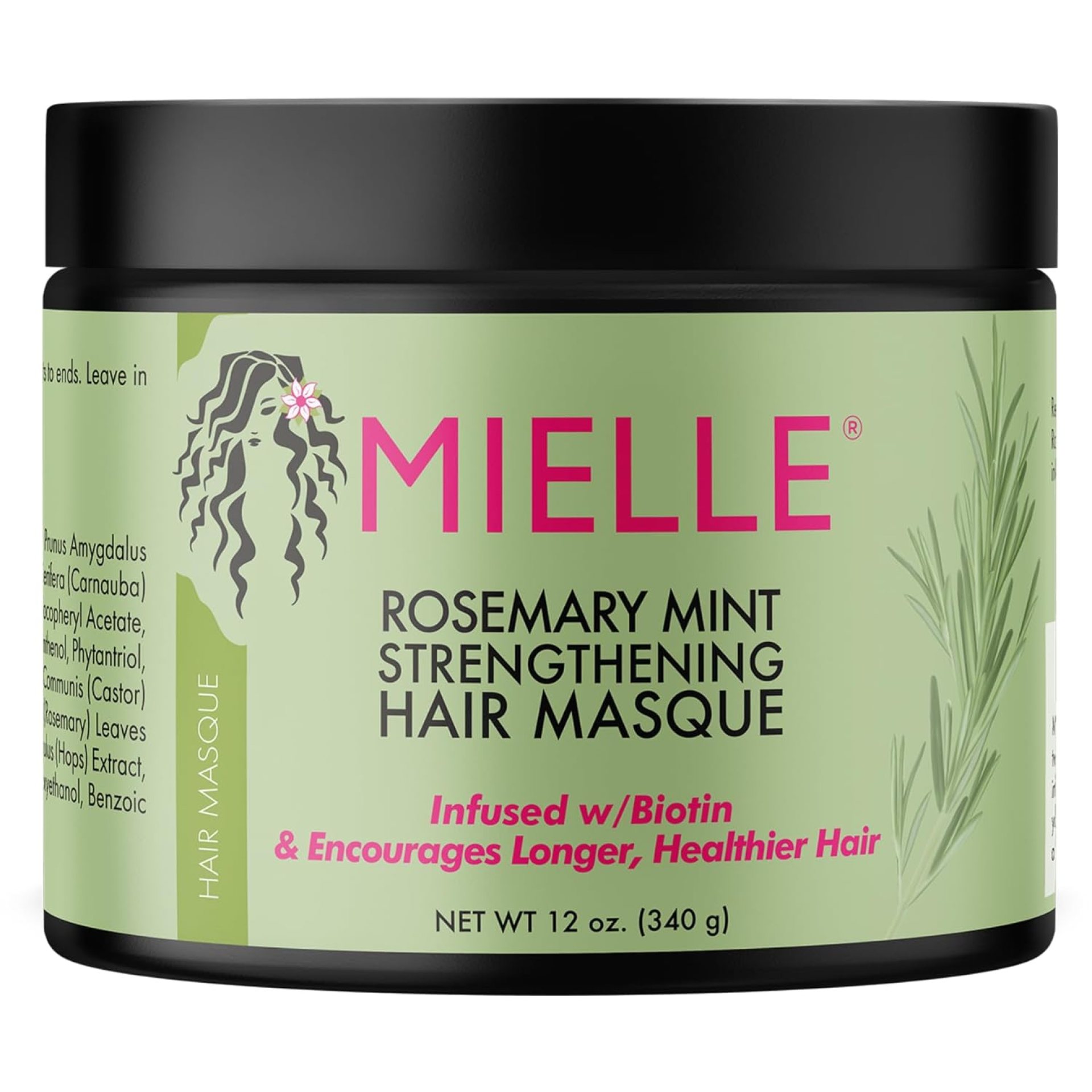 Mielle Organics Rosemary Mint Strengthening Hair Masque, Essential Oil & Biotin Deep Treatment, Miracle Repair for Dry, Damaged, & Frizzy Hair, 12 Ounces Mielle Organics Rosemary Mint Strengthening Hair Masque, Essential Oil & Biotin Deep Treatment, Miracle Repair for Dry, Damaged, & Frizzy Hair, 12 Ounces
