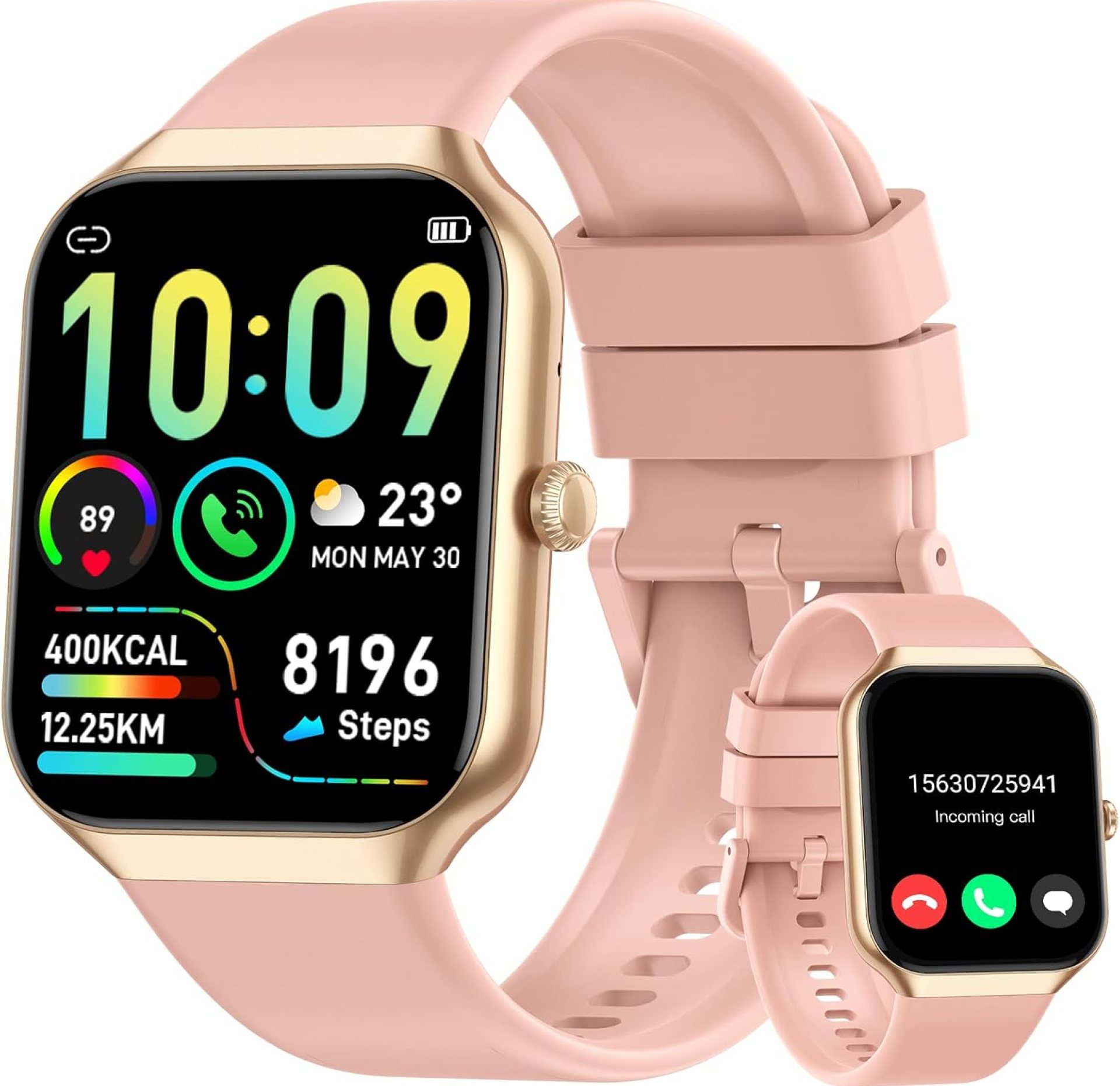 Smart Watch for Women Answer/Make Calls, 1.96″ HD Fitness Watch with Heart Rate Monitor Sleep Monitor, 113 Sports Activity Trackers with Step Counter, IP68 Waterproof, Smartwatch for Android/iOS, Rose Smart Watch for Women Answer/Make Calls, 1.96″ HD Fitness Watch with Heart Rate Monitor Sleep Monitor, 113 Sports Activity Trackers with Step Counter, IP68 Waterproof, Smartwatch for Android/iOS, Rose
