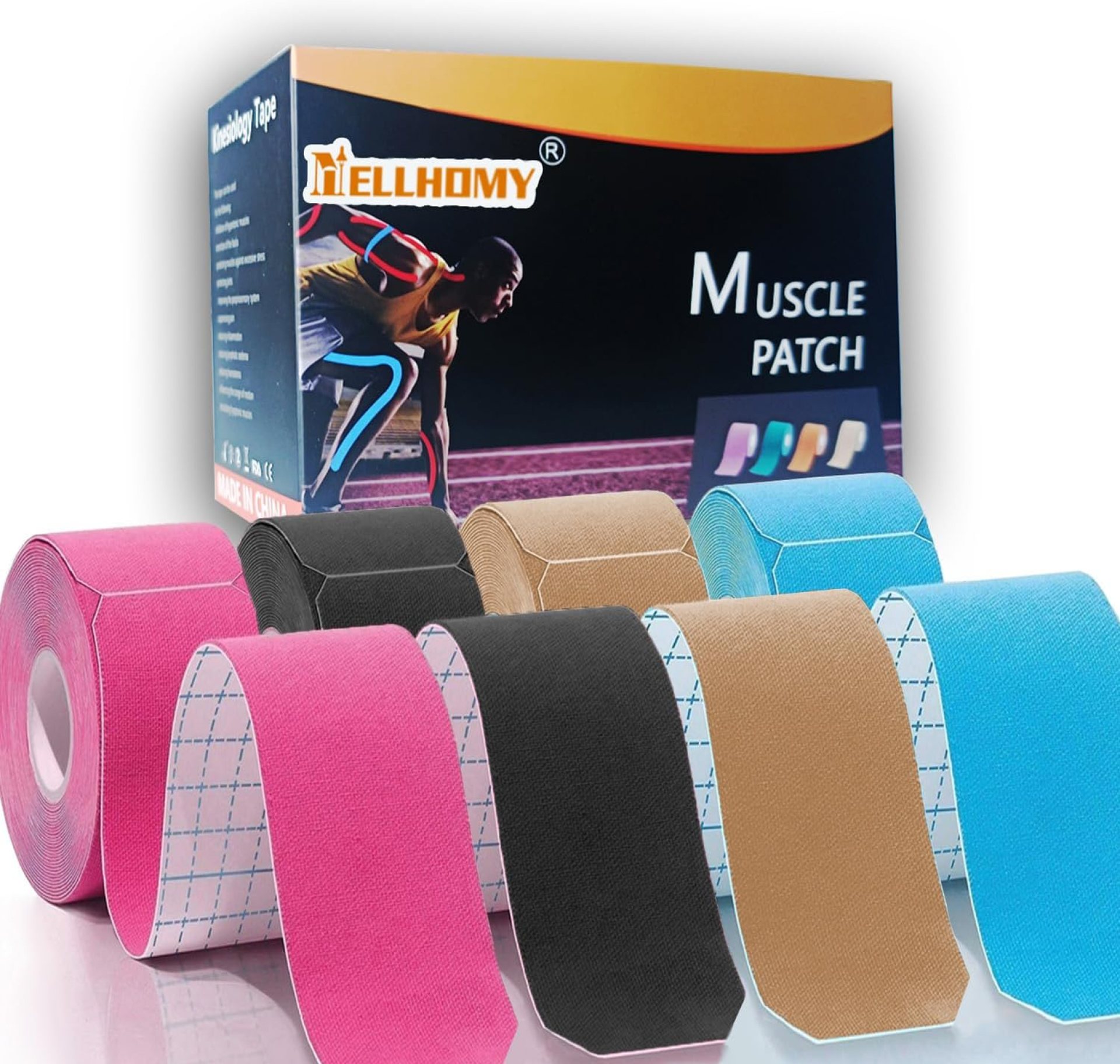 Kinesiology Tape Precut Pro-4Pack | Waterproof Elastic Athletic Tape, 66 ft 80 Strips, Medical Grade Cotton Adhesive Sports Tape for Muscle Pain Relief & Joint Support, Breathable K Tape-4Color Kinesiology Tape Precut Pro-4Pack | Waterproof Elastic Athletic Tape, 66 ft 80 Strips, Medical Grade Cotton Adhesive Sports Tape for Muscle Pain Relief & Joint Support, Breathable K Tape-4Color