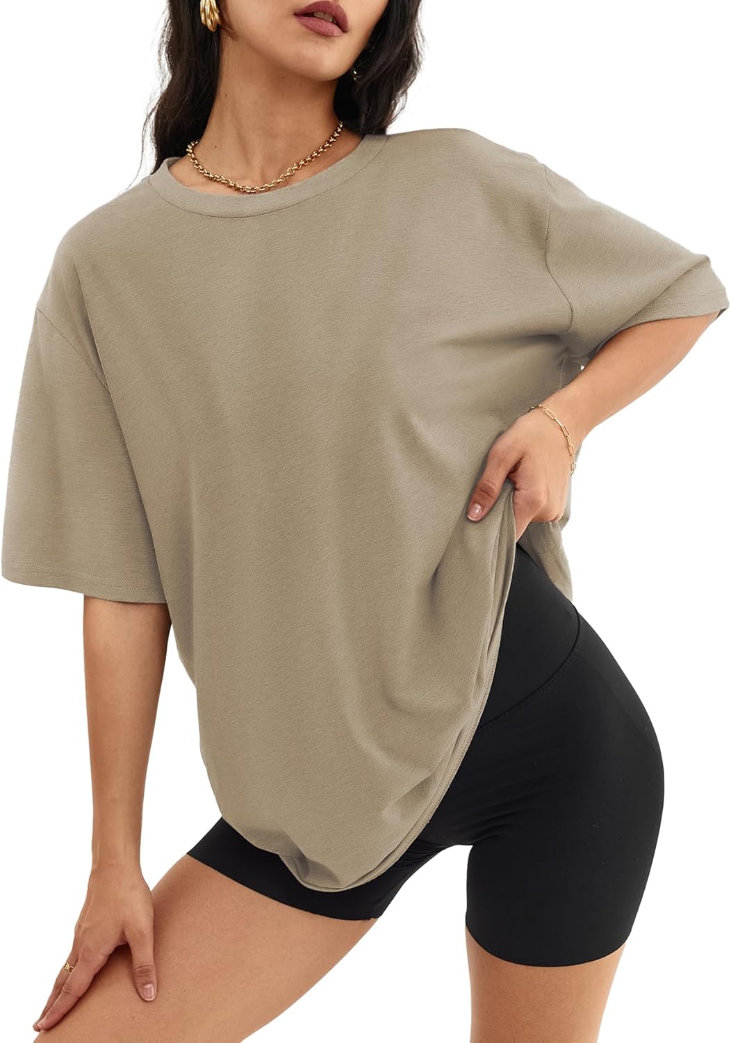 ATHMILE Womens Oversized T Shirts Loose Fit Crewneck Short Sleeve Tops Summer Casual Blouse Y2K 2025 Basic Tee ATHMILE Womens Oversized T Shirts Loose Fit Crewneck Short Sleeve Tops Summer Casual Blouse Y2K 2025 Basic Tee