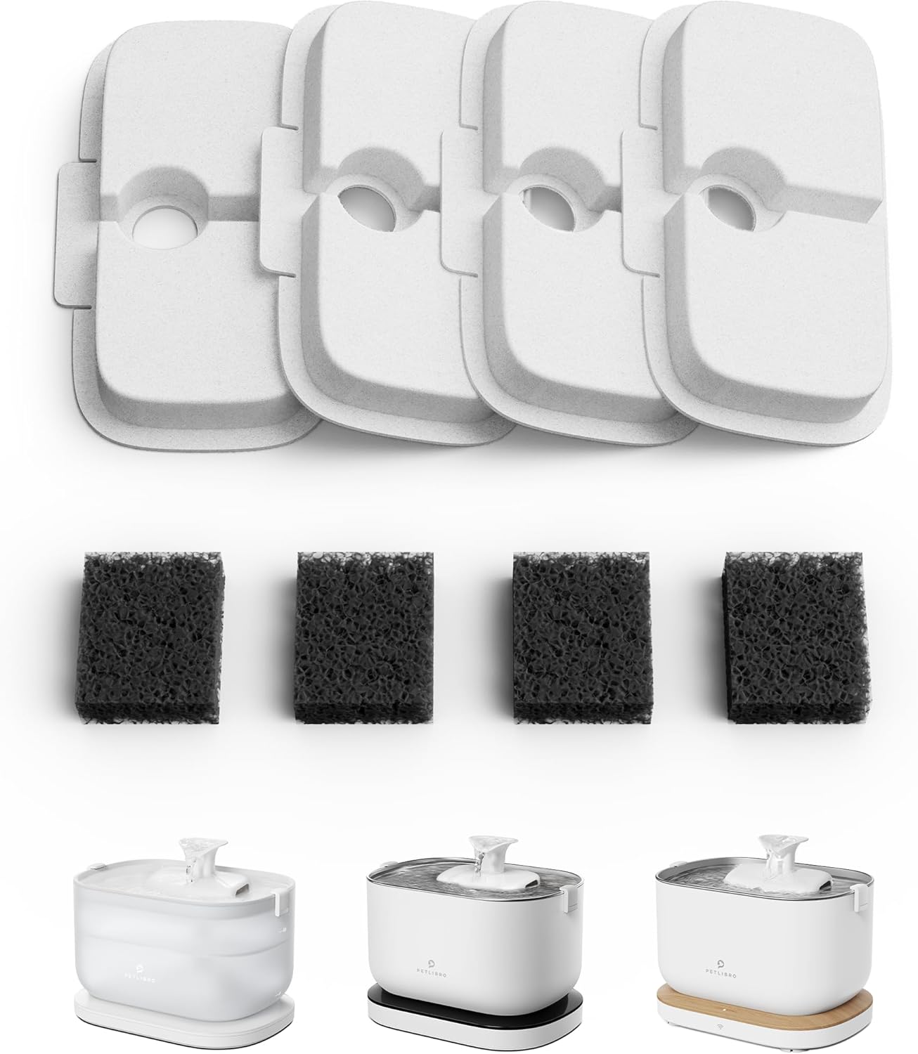 PETLIBRO 4 Packs Replacement Filters for Dockstream Cat Water Fountain PLWF105/PLWF115/PLWF005, 2 Months Set of Replacement Filters for Ultra Quiet Pet Water Fountain PETLIBRO 4 Packs Replacement Filters for Dockstream Cat Water Fountain PLWF105/PLWF115/PLWF005, 2 Months Set of Replacement Filters for Ultra Quiet Pet Water Fountain