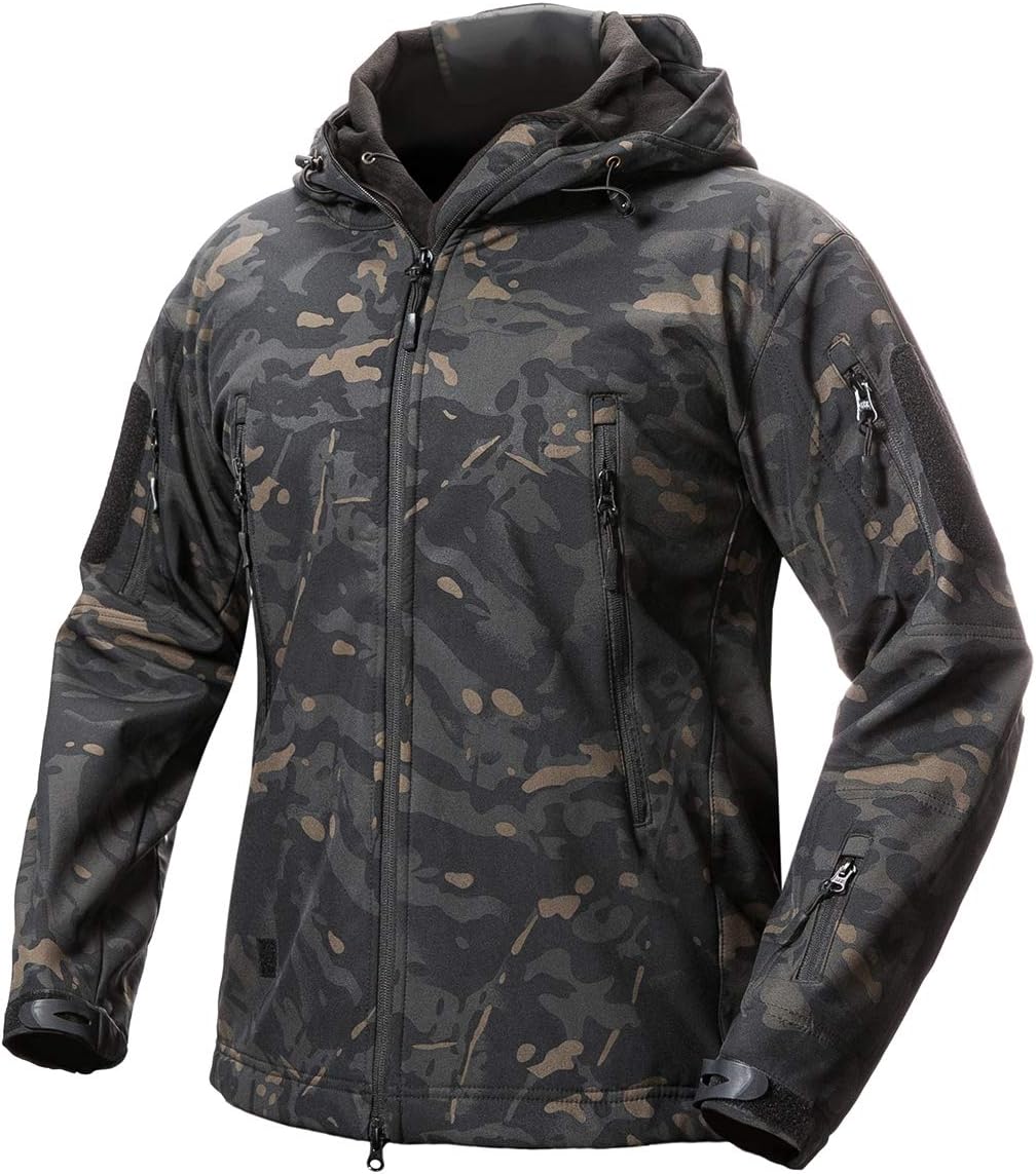 ReFire Gear Men’s Soft Shell Military Tactical Jacket Outdoor Camouflage Hunting Fleece Hooded Coat ReFire Gear Men’s Soft Shell Military Tactical Jacket Outdoor Camouflage Hunting Fleece Hooded Coat