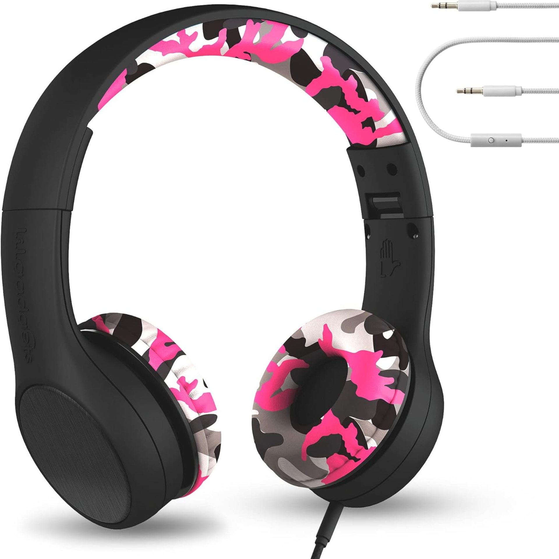 LilGadgets Connect+ Style On-Ear Kids Headphones with Microphone – SharePort Technology, SoftTouch Padding, Detachable Cable, Noise Reduction, Durable & Adjustable – Pink Camo – Wired Headphones LilGadgets Connect+ Style On-Ear Kids Headphones with Microphone – SharePort Technology, SoftTouch Padding, Detachable Cable, Noise Reduction, Durable & Adjustable – Pink Camo – Wired Headphones