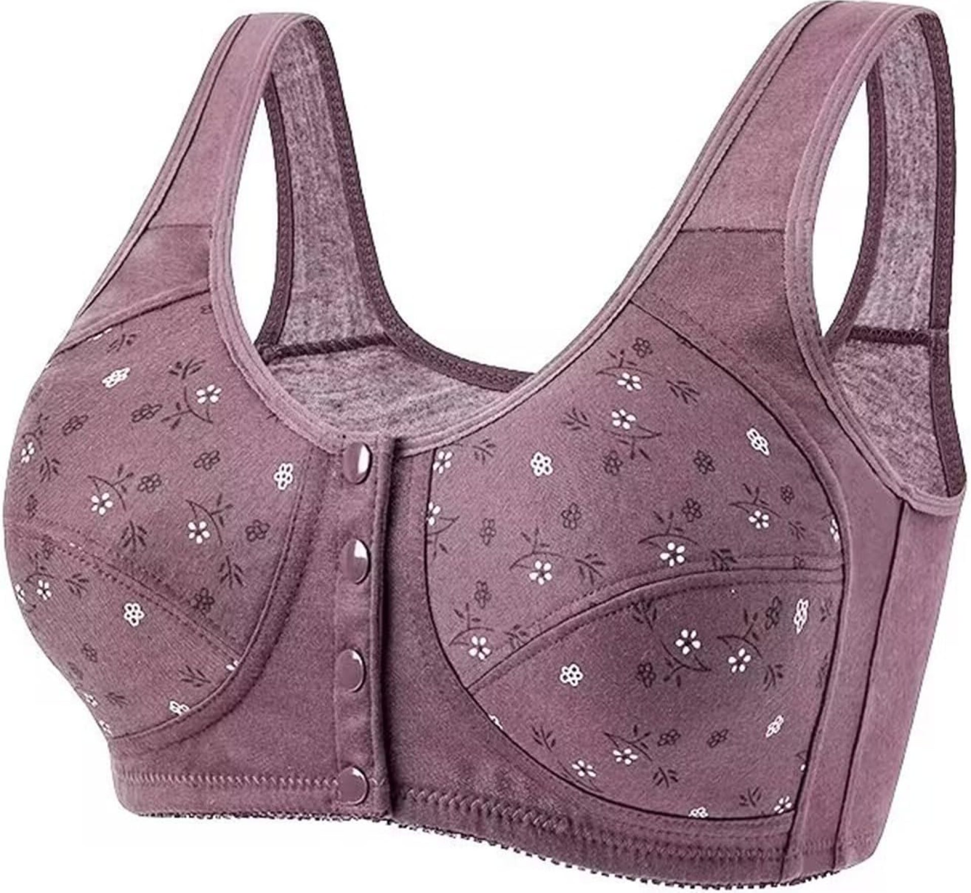 Daisy Bras for Older Women Comfy Full Support Front Snap Closure Bras Cotton Wireless Push Up Sleep Everyday Bras Daisy Bras for Older Women Comfy Full Support Front Snap Closure Bras Cotton Wireless Push Up Sleep Everyday Bras