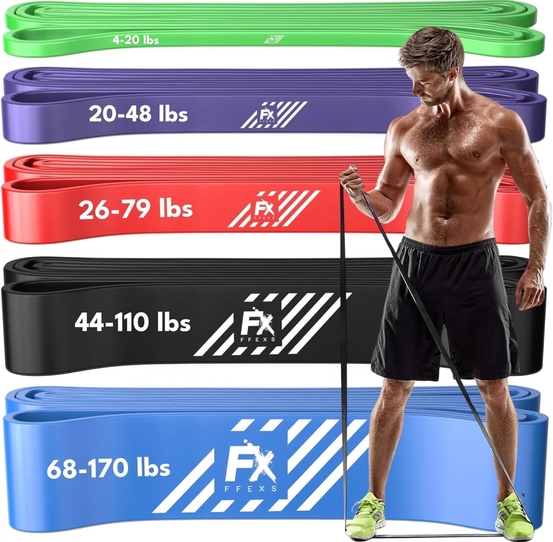 FX FFEXS/Pull up Assistance Bands Set – Pull up Resistance Bands for Men & Women – Elastic Pull up Bands for Working Out & Fitness & Stretch – Pull up Assist Power Bands FX FFEXS/Pull up Assistance Bands Set – Pull up Resistance Bands for Men & Women – Elastic Pull up Bands for Working Out & Fitness & Stretch – Pull up Assist Power Bands