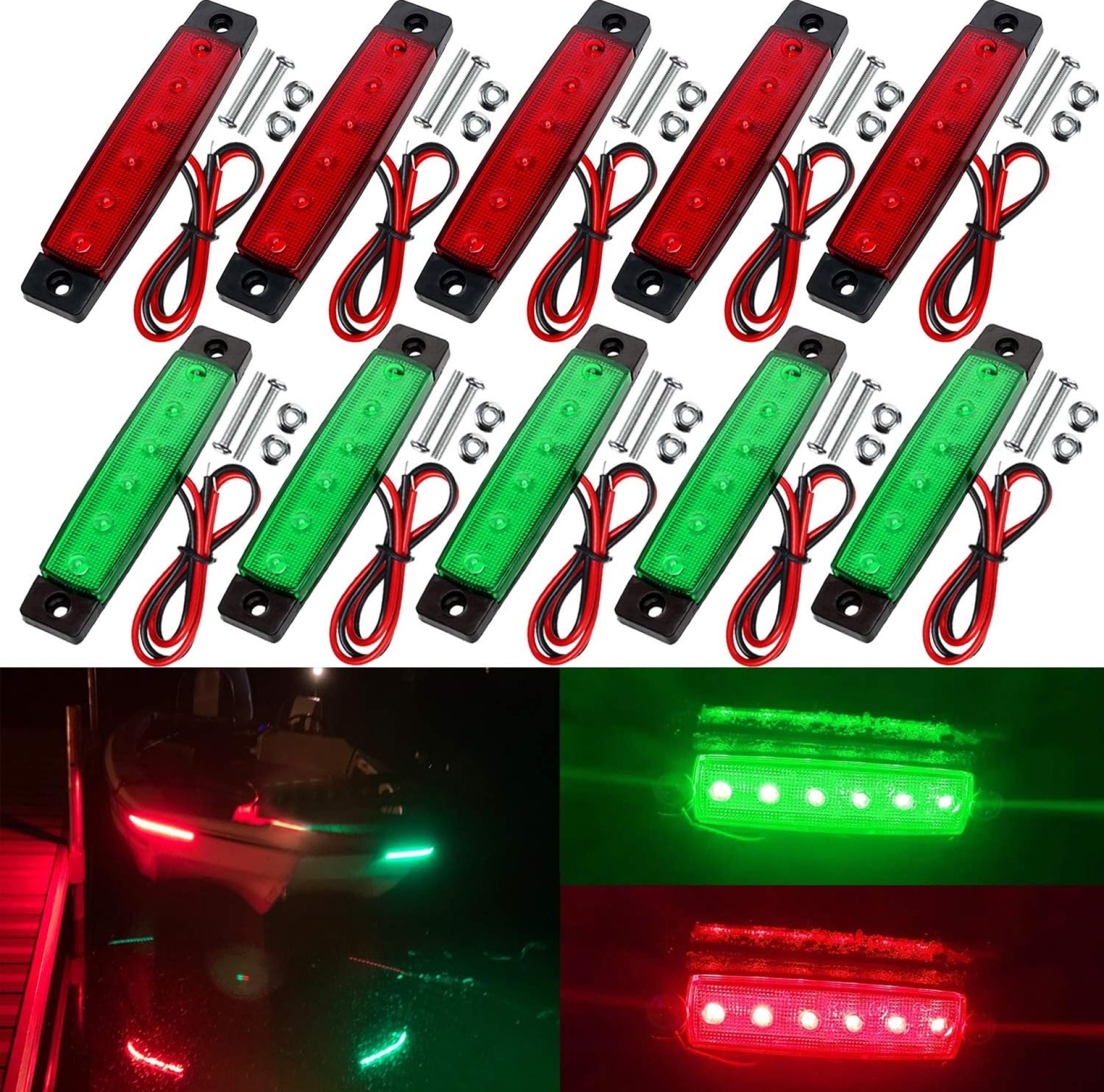 KEING 10 Pack Marine Boat LED Navigation Cabin Deck Courtesy Light Stern Transom Lights 12V for Boating Kayak Yacht, Dinghy, Sailboat, Pontoons, Freighters, Hovercrafts, Hunting & Fishing KEING 10 Pack Marine Boat LED Navigation Cabin Deck Courtesy Light Stern Transom Lights 12V for Boating Kayak Yacht, Dinghy, Sailboat, Pontoons, Freighters, Hovercrafts, Hunting & Fishing