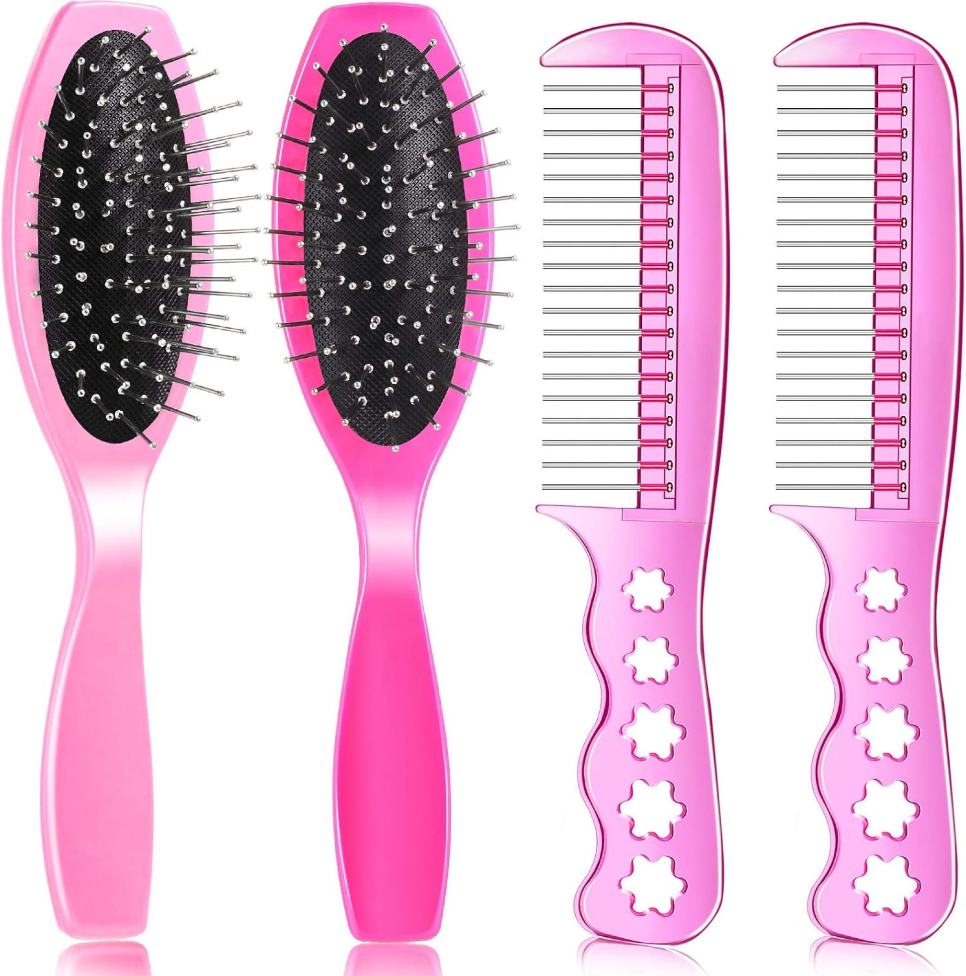 Patelai 4 Pieces Doll Hair Brush Plastic Pink Wig Accessories for 18 Inch Dolls and Other Hair Care Accessories, 2 Style Patelai 4 Pieces Doll Hair Brush Plastic Pink Wig Accessories for 18 Inch Dolls and Other Hair Care Accessories, 2 Style