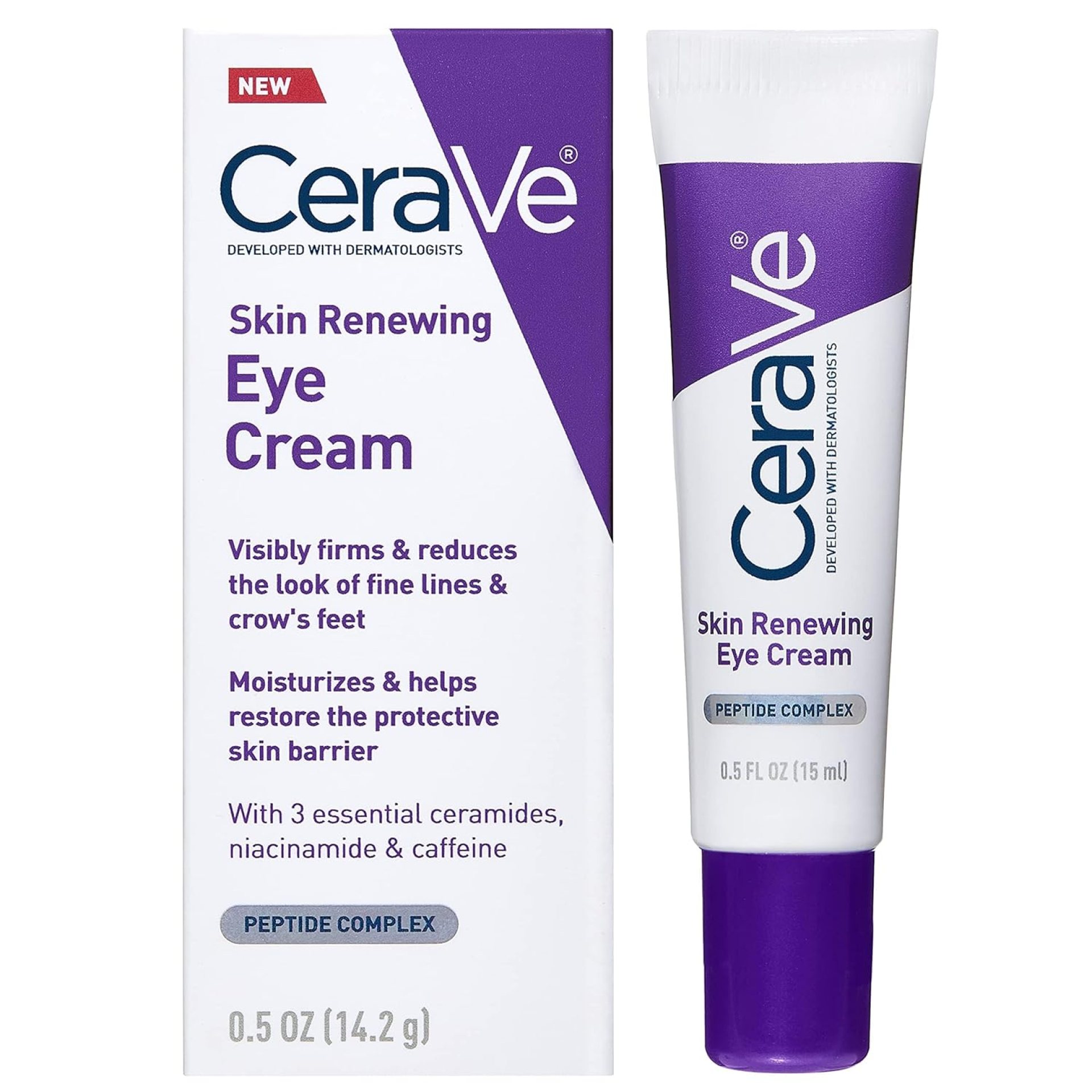 CeraVe Skin Renewing Eye Cream For Wrinkles, Under Eye Cream With Peptides + Caffeine + Niacinamide, For Wrinkles & Crows Feet, Paraben Free & Opthalmologist Tested CeraVe Skin Renewing Eye Cream For Wrinkles, Under Eye Cream With Peptides + Caffeine + Niacinamide, For Wrinkles & Crows Feet, Paraben Free & Opthalmologist Tested