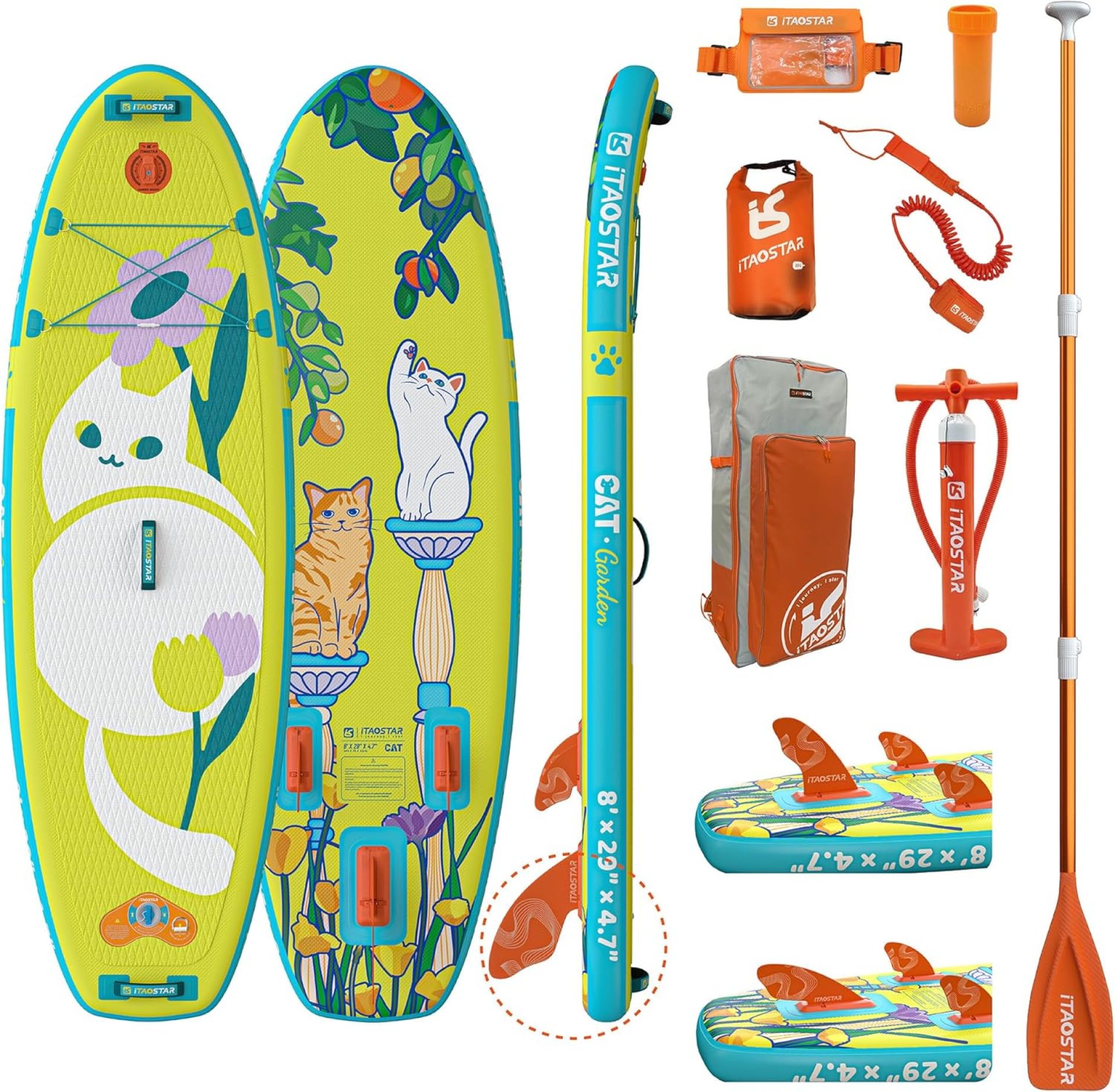 Pets 8’×29″ / 11’×35″ / 11’6″×34″ Inflatable Paddle Board, One-Stop Premium SUP Accessories, Extra Wide Paddle Board for More Balance, Tailored Fins for More Fun Pets 8’×29″ / 11’×35″ / 11’6″×34″ Inflatable Paddle Board, One-Stop Premium SUP Accessories, Extra Wide Paddle Board for More Balance, Tailored Fins for More Fun