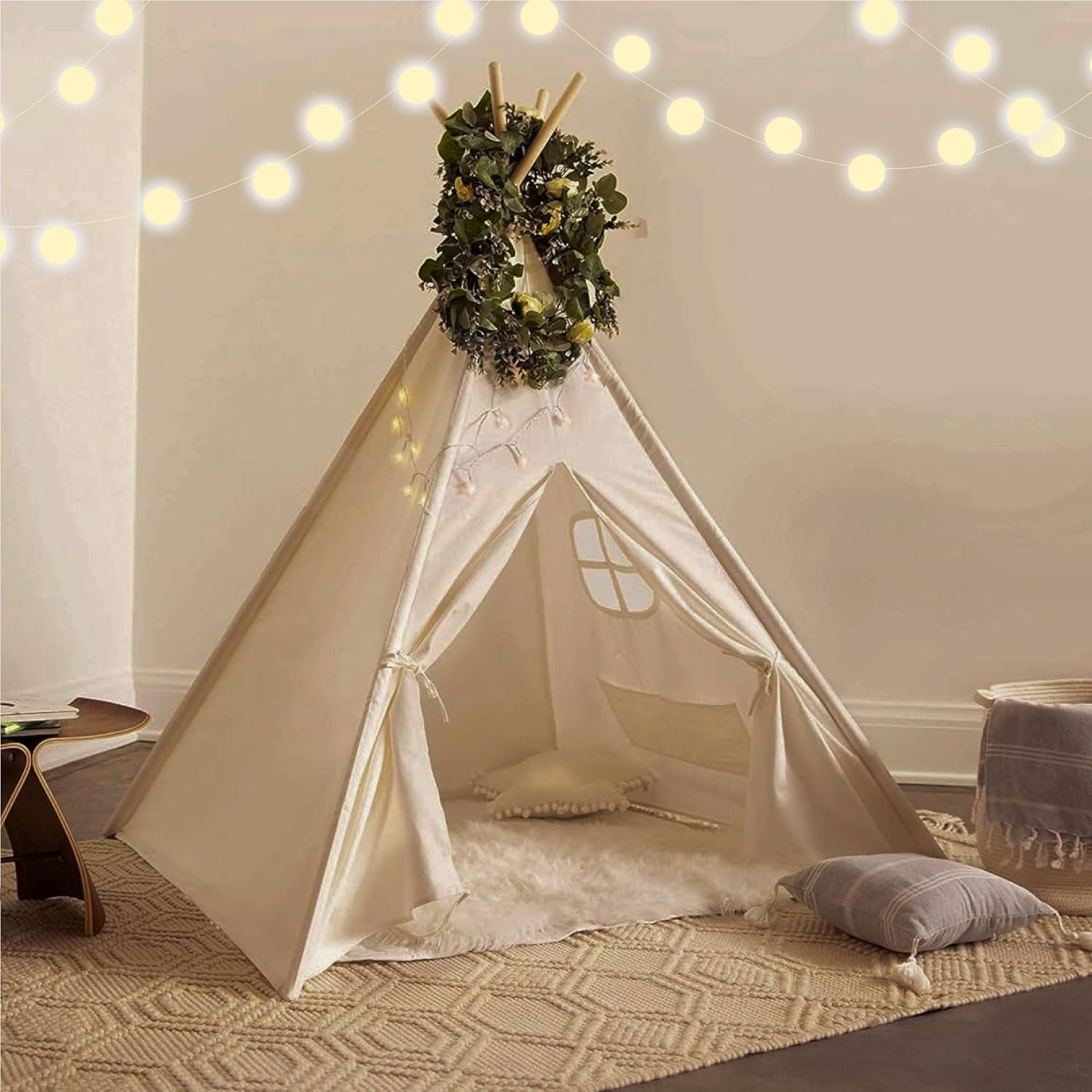 Kids Teepee Tent for Kids – with Light String | Kids Play Tent | Toddler Teepee Shelter for Girls & Boys Kids Teepee Tent for Kids – with Light String | Kids Play Tent | Toddler Teepee Shelter for Girls & Boys