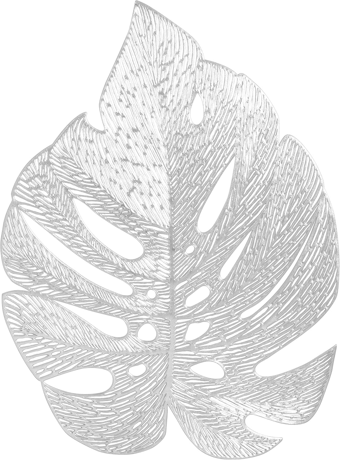 Home Details 4 Pack Leaf Shape Placemat, Kitchen, Dinning Room, Place Setting, Décor, Silver Home Details 4 Pack Leaf Shape Placemat, Kitchen, Dinning Room, Place Setting, Décor, Silver