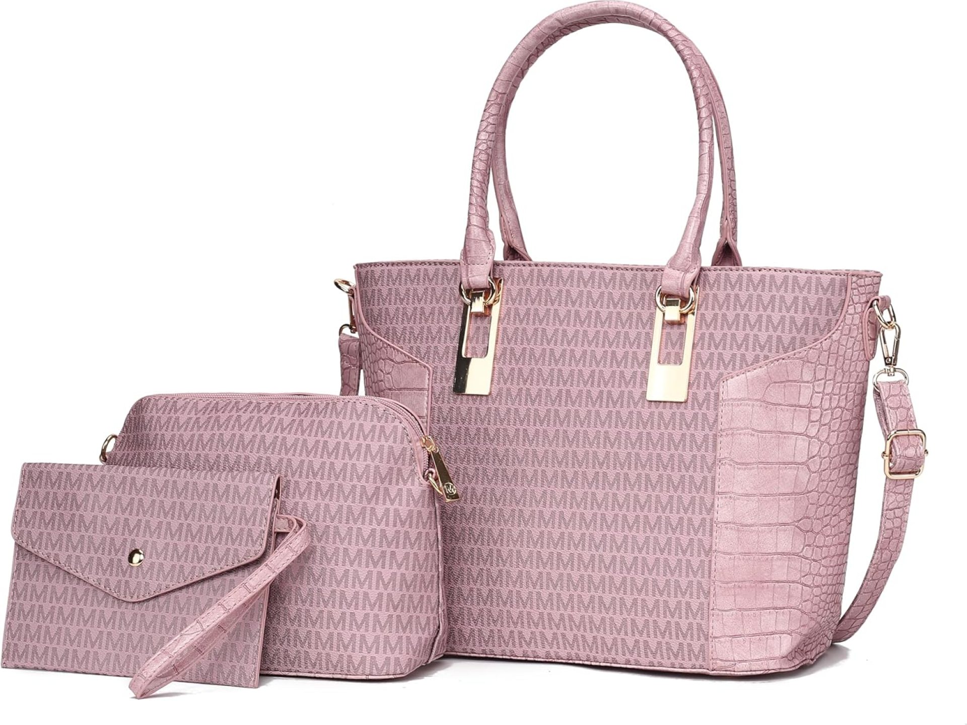MKF Collection Shoulder Bag for Women, Crossbody Purse & Wristlet: PU Leather Satchel Pocketbook 3 PCs Handbag Set MKF Collection Shoulder Bag for Women, Crossbody Purse & Wristlet: PU Leather Satchel Pocketbook 3 PCs Handbag Set