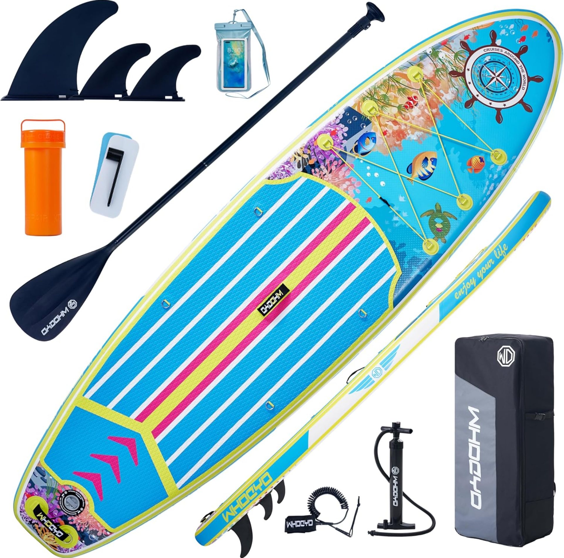 Inflatable Stand Up Paddle Board 11′ × 33″ × 6″, Yoga Board with Durable SUP Accessories for Adults & Youth, Versatile Paddle Board Inflatable Stand Up Paddle Board 11′ × 33″ × 6″, Yoga Board with Durable SUP Accessories for Adults & Youth, Versatile Paddle Board