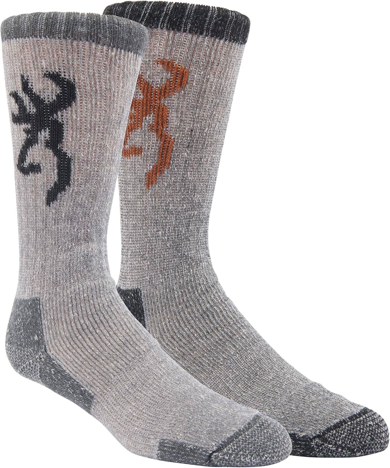 Browning Men’s Wool Buckmark Socks, 2 Pairs Wool Blend Outdoor Boot Socks with Arch Support Browning Men’s Wool Buckmark Socks, 2 Pairs Wool Blend Outdoor Boot Socks with Arch Support