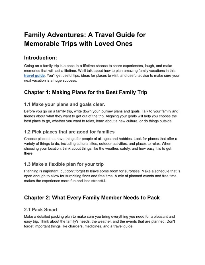 Comprehensive Family Travel: A Guide To Planning Memorable Adventures (PDF) Comprehensive Family Travel: A Guide To Planning Memorable Adventures (PDF)