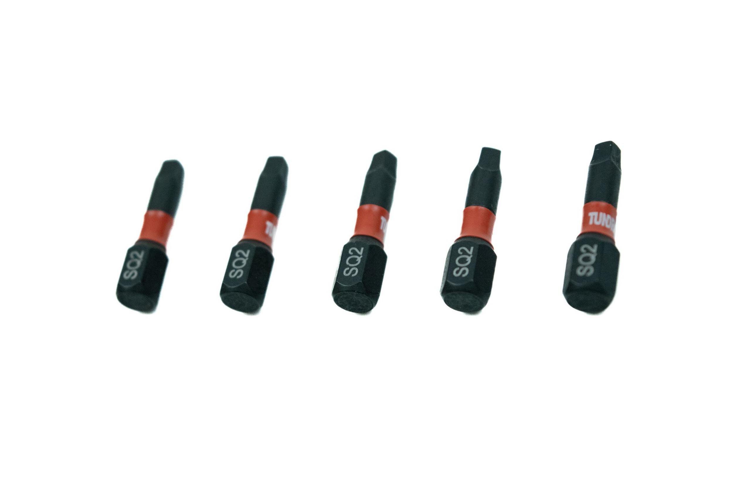 Impact Screwdriving #2 Square Bits, 1″ 5 PAK