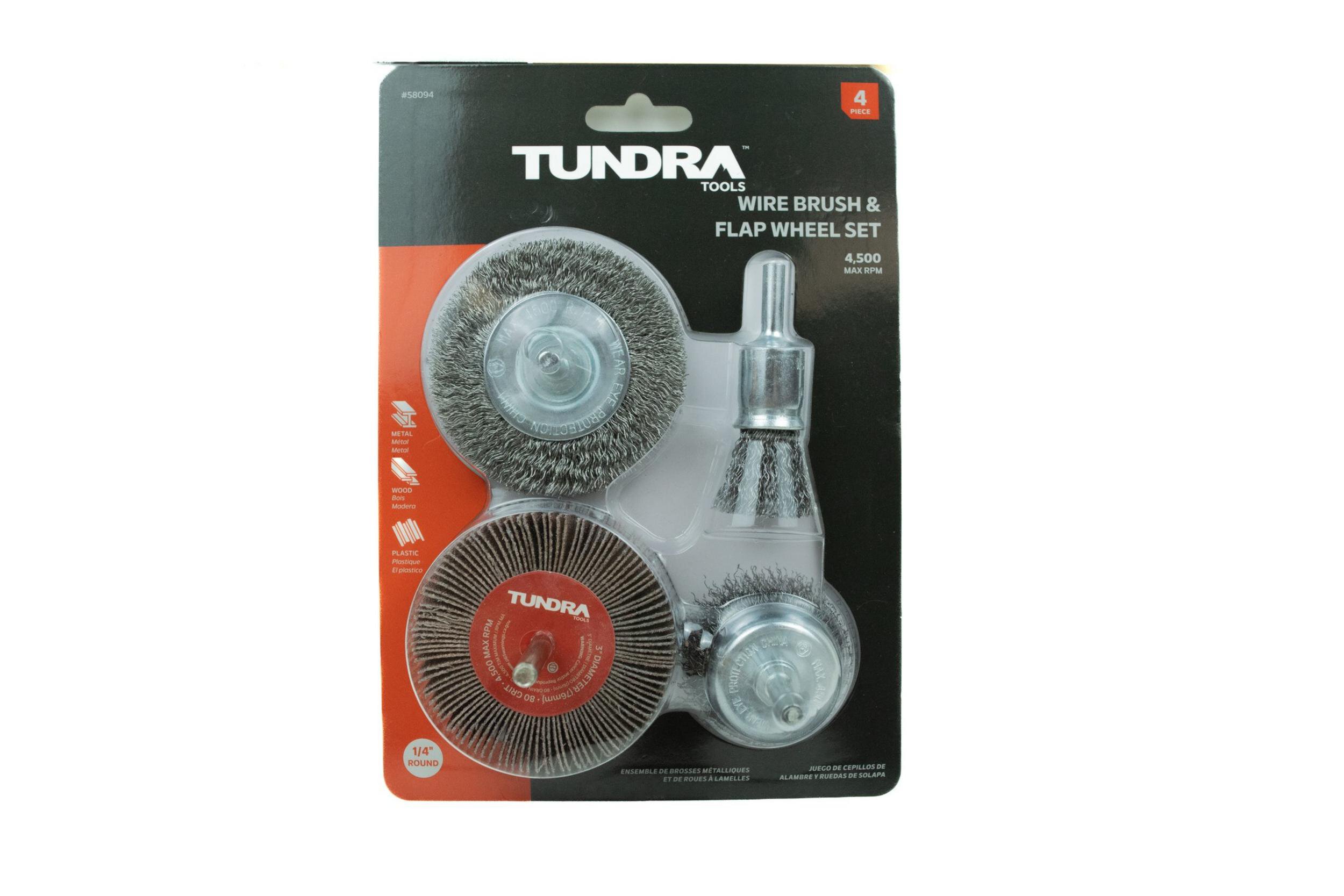 4 Piece Wire Brush & Flap Wheel Set