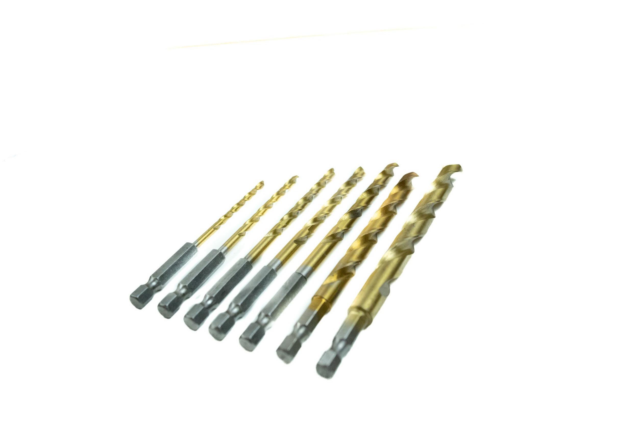 7 Piece Titanium Hex Drill Set
