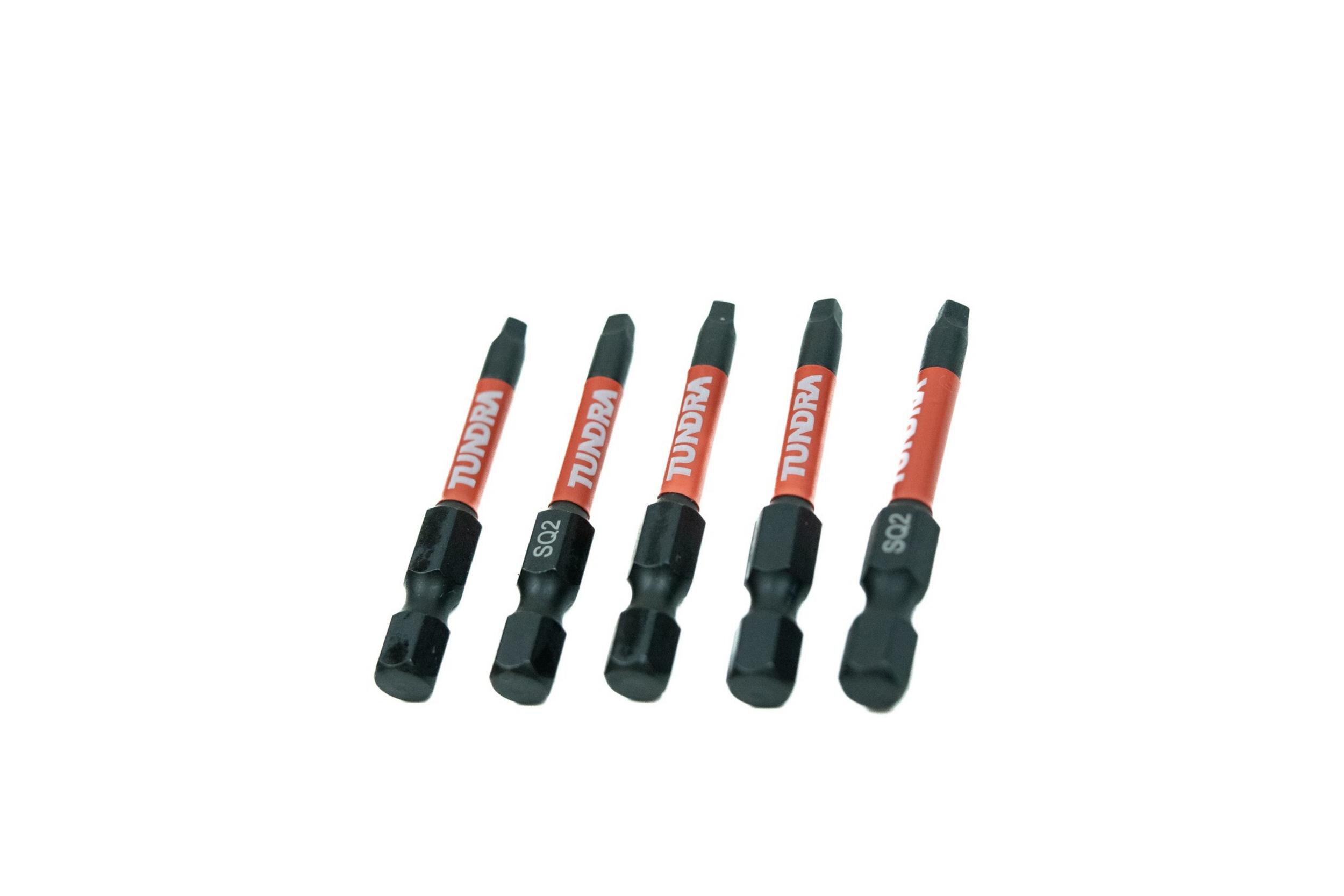 Impact Screwdriving #2 Square Bits, 2″ 5 PAK