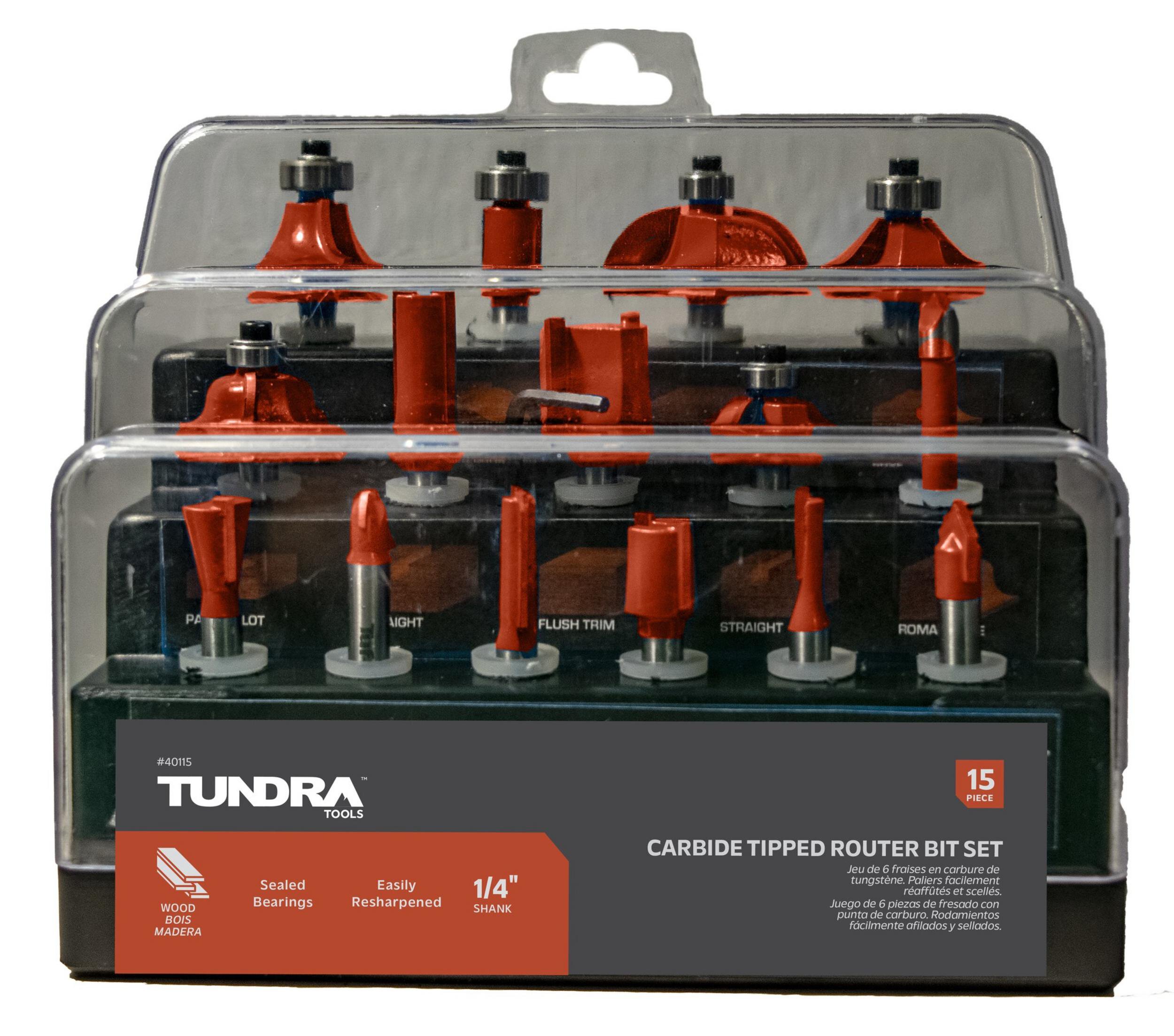 15 Piece Router Bit Set