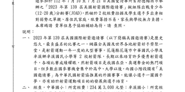積極推動基層選手參與國際賽事 立委傅崐萁協助爭取選手參賽經費 積極推動基層選手參與國際賽事 立委傅崐萁協助爭取選手參賽經費