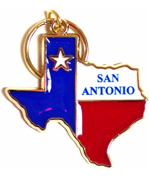 SAN ANTONIO MAP BRASS KEY RING SAN ANTONIO MAP BRASS KEY RING