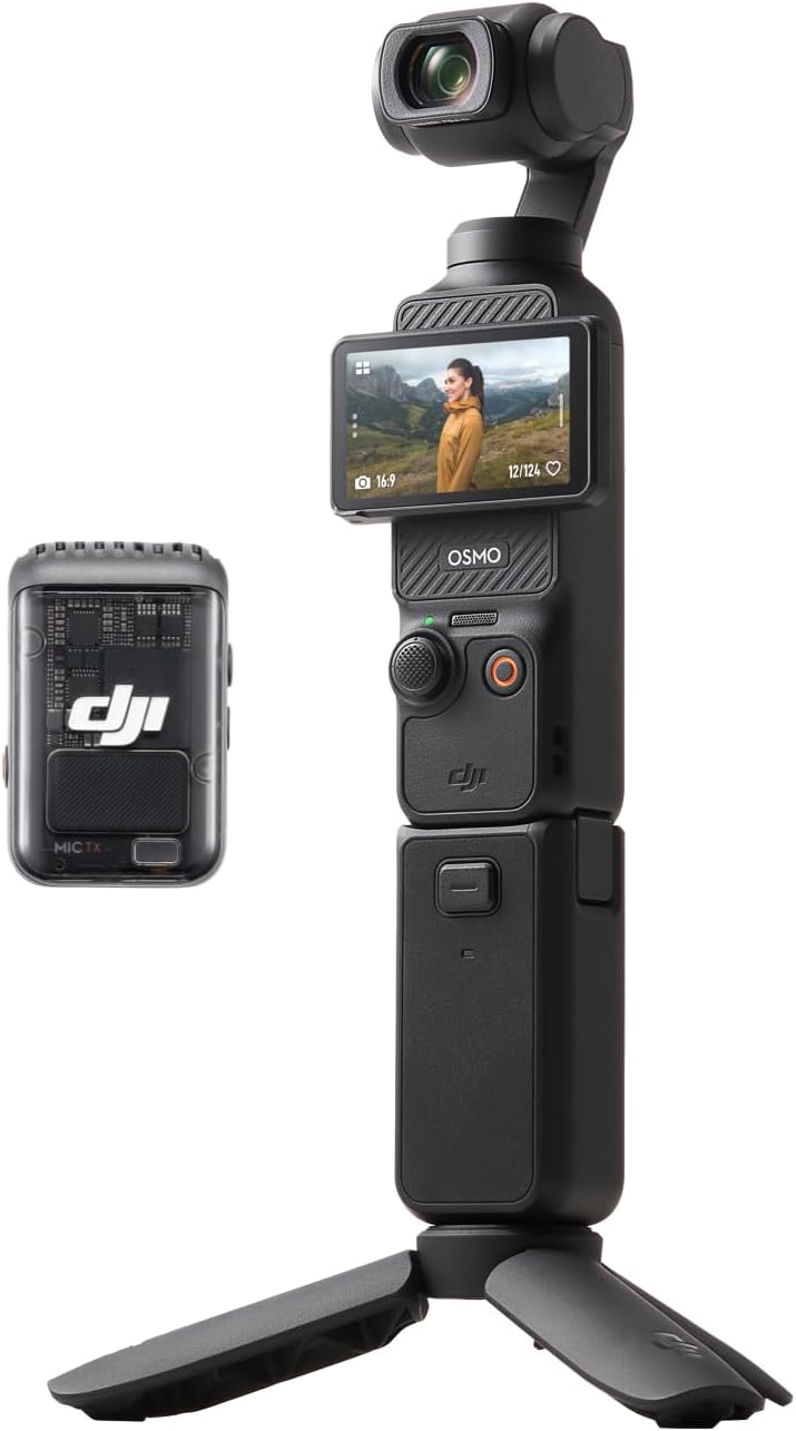 DJI Osmo Pocket 3 Creator Combo, Vlogging Camera with 1” CMOS, 4K/120fps Video, 3-Axis Stabilization, Face/Object Tracking, Fast Focusing, Mic Included for Clear Sound, Digital Camera for Photography DJI Osmo Pocket 3 Creator Combo, Vlogging Camera with 1” CMOS, 4K/120fps Video, 3-Axis Stabilization, Face/Object Tracking, Fast Focusing, Mic Included for Clear Sound, Digital Camera for Photography