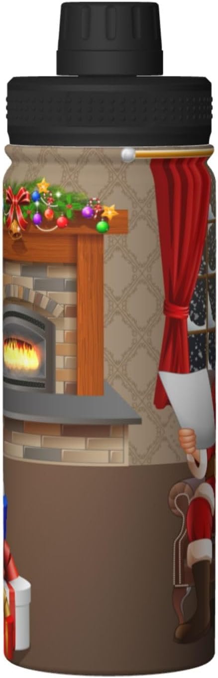 Santa Claus Is Reading the List of Gifts Water Bottle 18 Oz Stainless Steel Water Bottles Leak Proof Outdoor Sports Insulated Water Bottle Funny Bottle Water Santa Claus Is Reading the List of Gifts Water Bottle 18 Oz Stainless Steel Water Bottles Leak Proof Outdoor Sports Insulated Water Bottle Funny Bottle Water