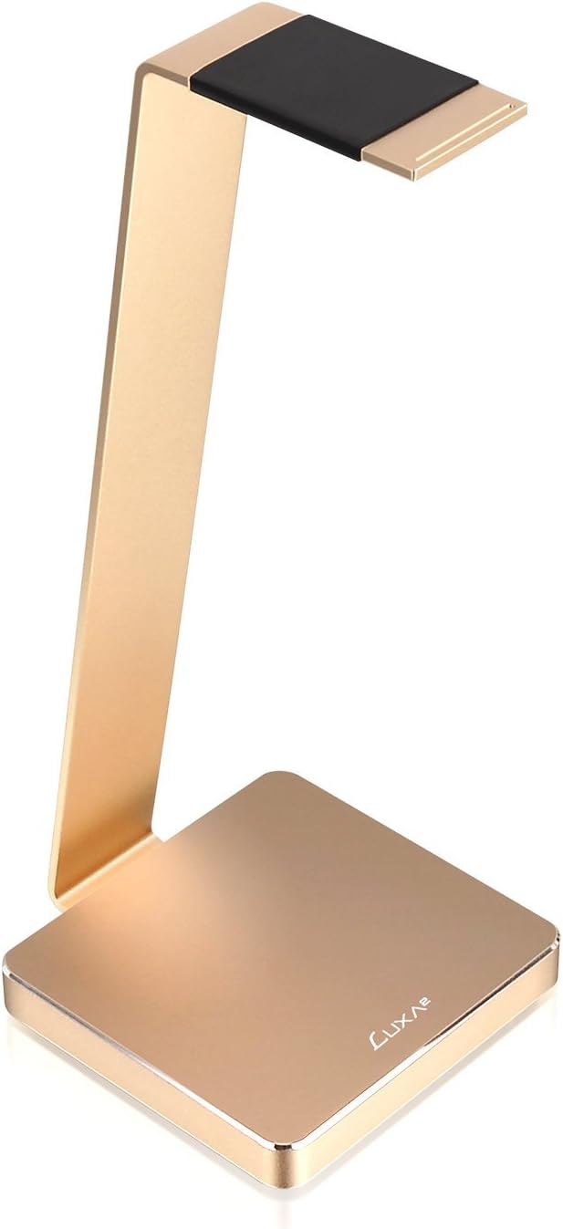E-One Gold Solid-Metal Aluminum Universal Gaming Headphone Stand/Hanger/Holder for Headsets Display HO-HDP-ALE1GD-00 E-One Gold Solid-Metal Aluminum Universal Gaming Headphone Stand/Hanger/Holder for Headsets Display HO-HDP-ALE1GD-00