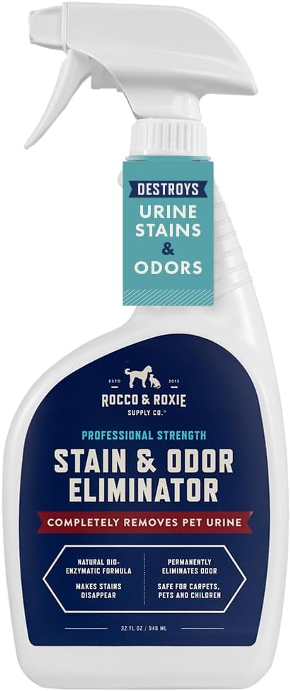 Rocco & Roxie Supply Co. Stain & Odor Eliminator for Strong Odor, 32oz Enzyme Pet Odor Eliminator for Home, Carpet Stain Remover for Cats & Dog Pee, Enzymatic Cat Urine Destroyer, Carpet Cleaner Spray Rocco & Roxie Supply Co. Stain & Odor Eliminator for Strong Odor, 32oz Enzyme Pet Odor Eliminator for Home, Carpet Stain Remover for Cats & Dog Pee, Enzymatic Cat Urine Destroyer, Carpet Cleaner Spray