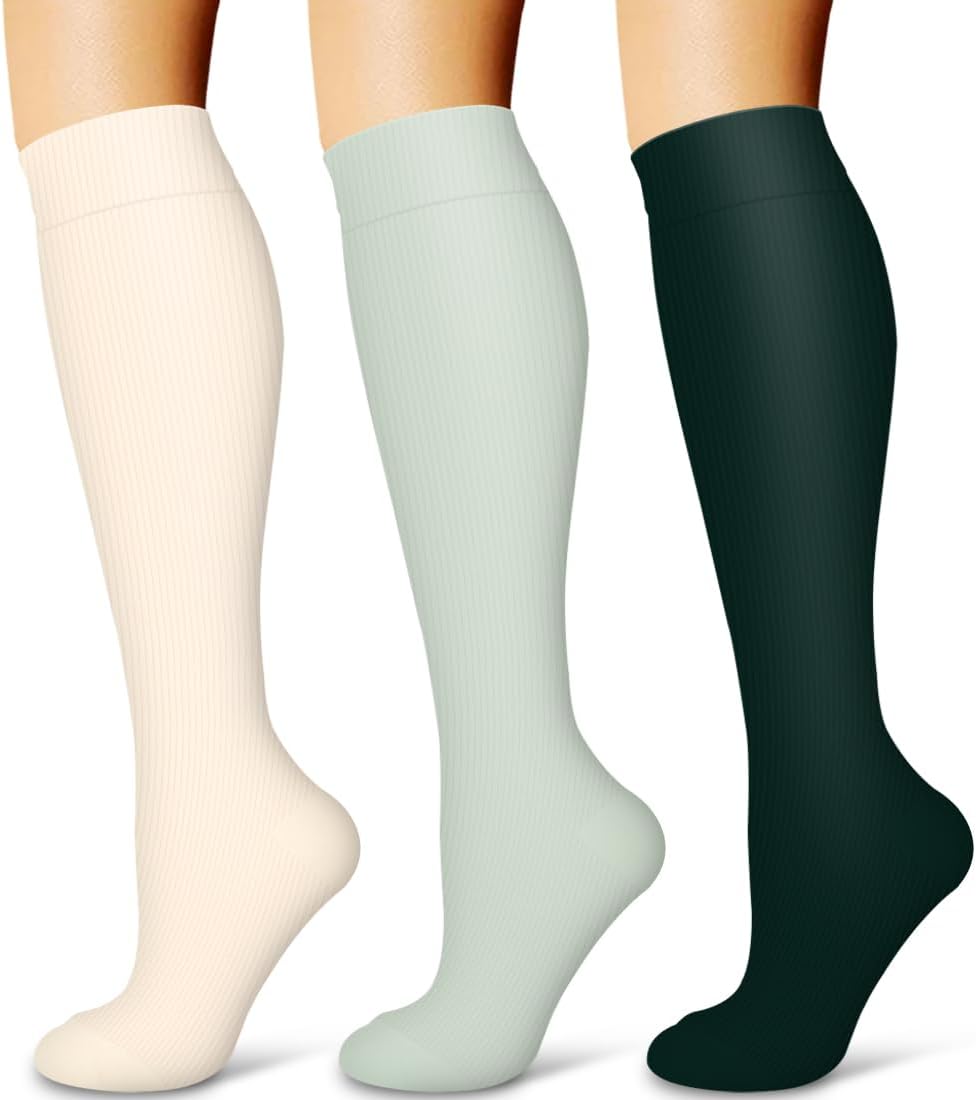 COOLOVER 3 Pack Compression Socks Women & Men-Best Medical,Nursing,Travel, Flight Socks-Running & Fitness Pregnancy COOLOVER 3 Pack Compression Socks Women & Men-Best Medical,Nursing,Travel, Flight Socks-Running & Fitness Pregnancy