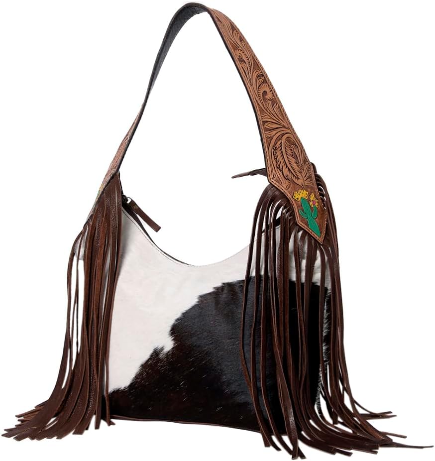 American Darling Hobo Hand Tooled Hair-On Genuine Leather Women Bag Western Handbag Purse American Darling Hobo Hand Tooled Hair-On Genuine Leather Women Bag Western Handbag Purse