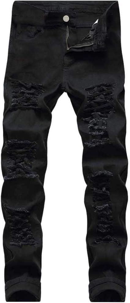 Men’s Jeans Slim Fit Stretch Skinny Ripped Jeans for Men Stacked Distressed Straight Pants Men’s Jeans Slim Fit Stretch Skinny Ripped Jeans for Men Stacked Distressed Straight Pants