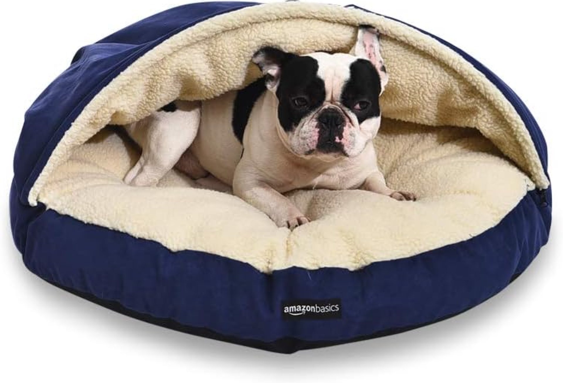 Amazon Basics Pet Cave Bed for Dog, Medium, 30 x 30 x 12.5 inches, Blue Amazon Basics Pet Cave Bed for Dog, Medium, 30 x 30 x 12.5 inches, Blue