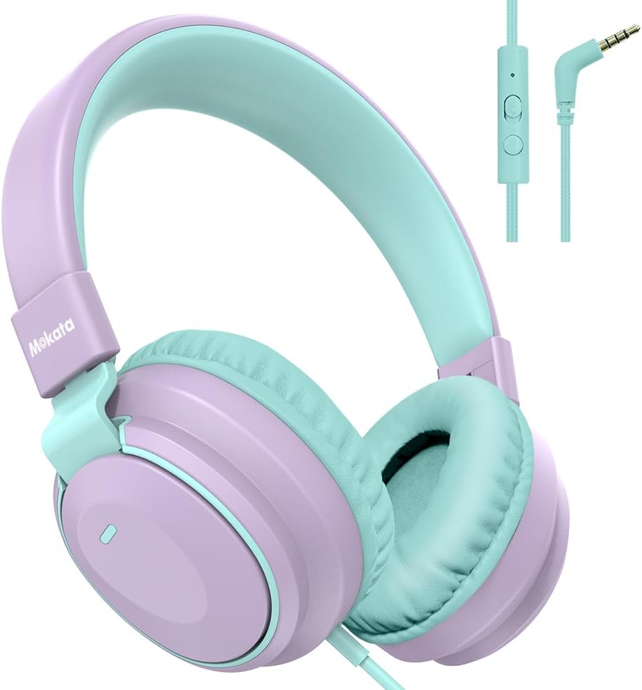 Headphone Kids Volume Limited 85/96dB Wired Over-Ear/On-Earr Foldable Headset with Inline Cable Aux 3.5mm Cord Mic for Boy Girl Child School PC Notebook Tablet Light Purple Headphone Kids Volume Limited 85/96dB Wired Over-Ear/On-Earr Foldable Headset with Inline Cable Aux 3.5mm Cord Mic for Boy Girl Child School PC Notebook Tablet Light Purple