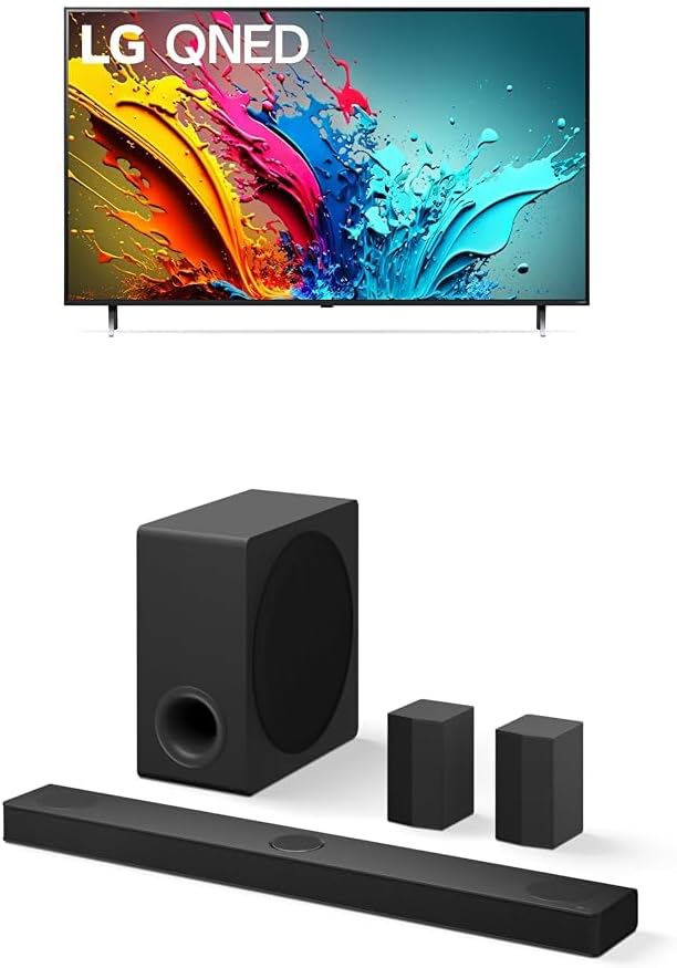 LG 50-Inch Class QNED85T Series LED Smart TV 4K Processor Flat Screen with Alexa Built-in (50QNED85TUA, 2024), 5.1.3 ch. Soundbar with Wireless Dolby Atmos and Rear Speakers LG 50-Inch Class QNED85T Series LED Smart TV 4K Processor Flat Screen with Alexa Built-in (50QNED85TUA, 2024), 5.1.3 ch. Soundbar with Wireless Dolby Atmos and Rear Speakers