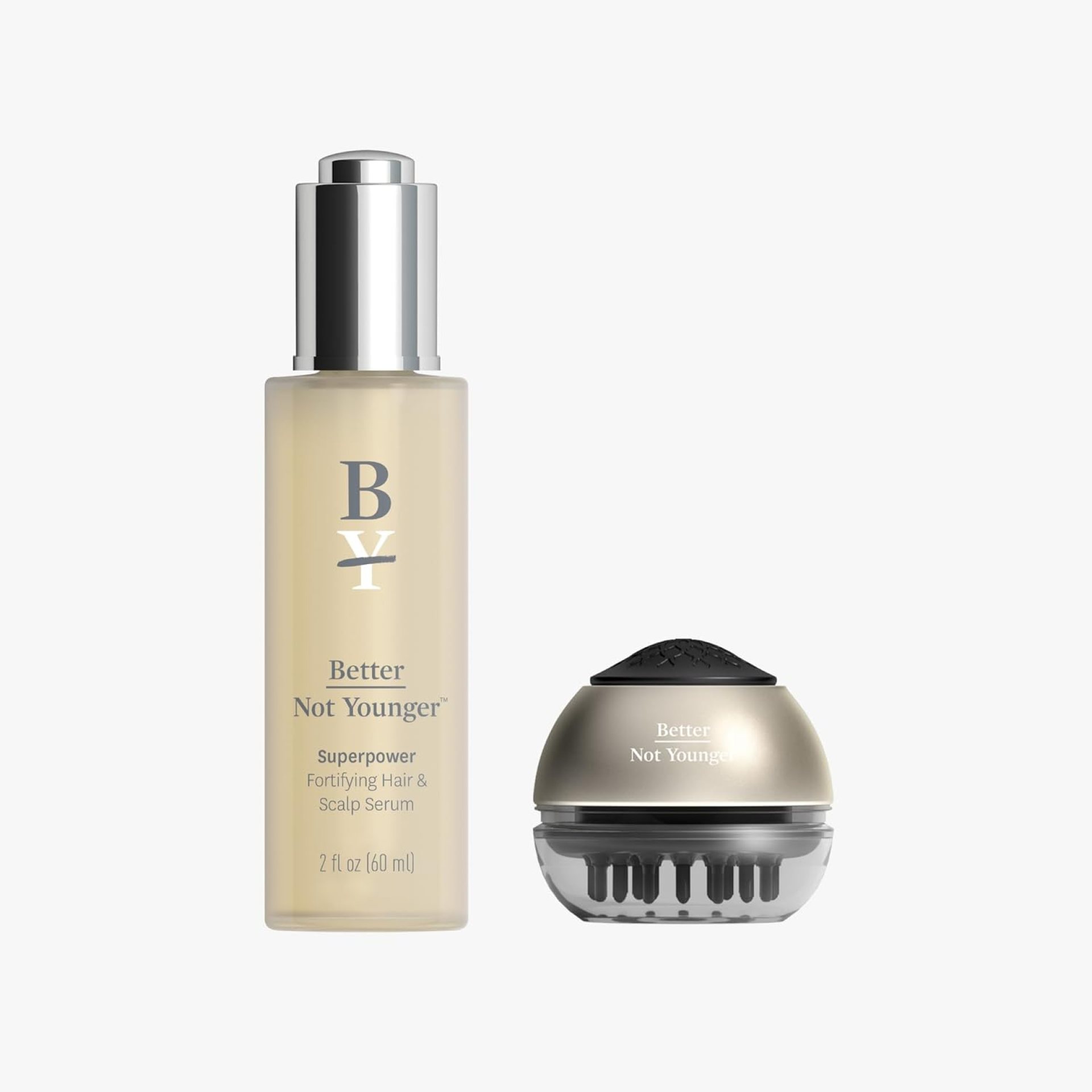 Better Not Younger Superpower Hair & Scalp Duo Set – Fortifying 2fl.oz. plus Liquid Comb – Leave-in Serum w/ Massaging Applicator for Stronger, Thicker, Fuller Better Not Younger Superpower Hair & Scalp Duo Set – Fortifying 2fl.oz. plus Liquid Comb – Leave-in Serum w/ Massaging Applicator for Stronger, Thicker, Fuller