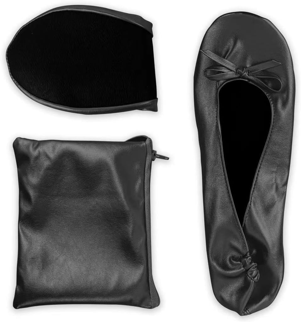 Stylish Foldable Ballet Flats for Women Portable Roll Up Travel Shoes for Wedding Bridesmaid Includes Carrying Pouch Stylish Foldable Ballet Flats for Women Portable Roll Up Travel Shoes for Wedding Bridesmaid Includes Carrying Pouch