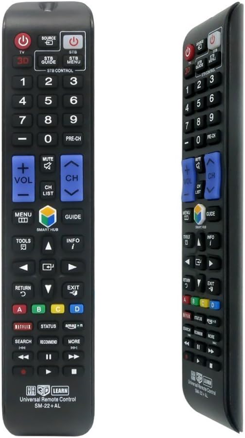 Universal Remote Control for All Samsung TV Remote LCD LED QLED SUHD UHD HDTV Curved Plasma 4K 3D Smart TVs, with Shortcuts for Netflix, Smart Hub (SM-22+AL) Universal Remote Control for All Samsung TV Remote LCD LED QLED SUHD UHD HDTV Curved Plasma 4K 3D Smart TVs, with Shortcuts for Netflix, Smart Hub (SM-22+AL)