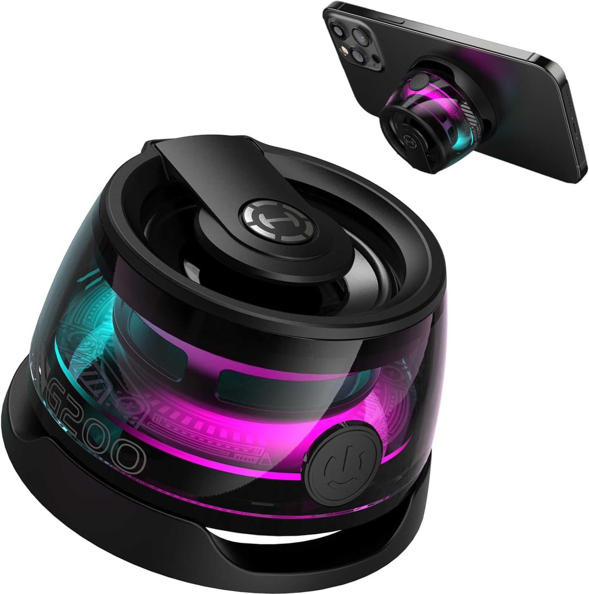Edifier G200 Magnetic Phone Stand Bluetooth Speaker – Gift Ideas – Small Multifunctional Portable RGB Wireless Speaker with Strong Magnet for Home/Office/Travel/Fridge/Workbench/Car & Anything Metal Edifier G200 Magnetic Phone Stand Bluetooth Speaker – Gift Ideas – Small Multifunctional Portable RGB Wireless Speaker with Strong Magnet for Home/Office/Travel/Fridge/Workbench/Car & Anything Metal